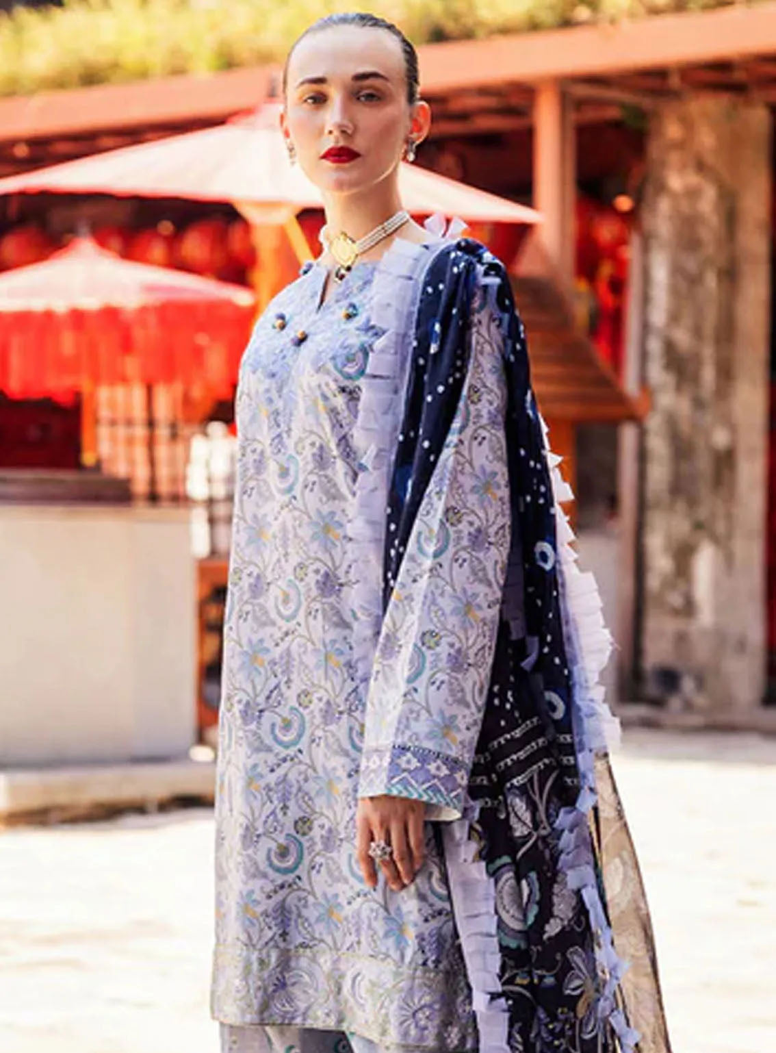 Taneez By Roheenaz Embroidered Lawn Suits Unstitched 3 Piece - RNZ24T RNB-03A AFSANEH Taneez By Roheenaz Embroidered Lawn Suits Unstitched 3 Piece - RNZ24T RNB-03A AFSANEH