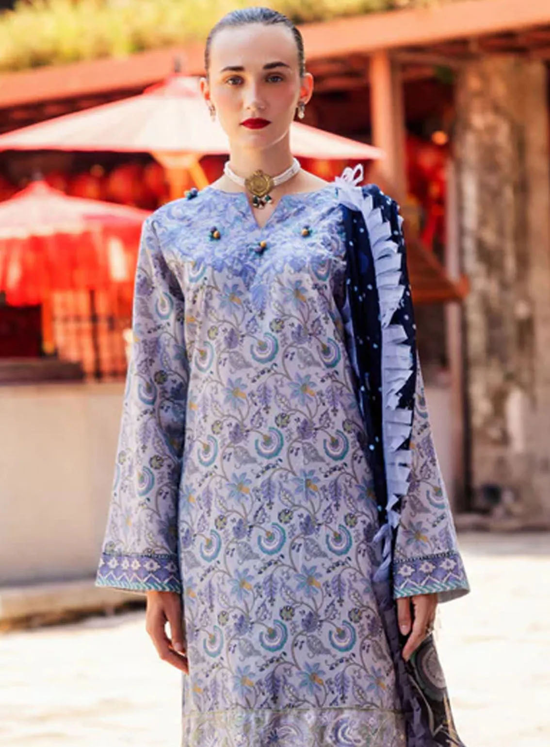 Taneez By Roheenaz Embroidered Lawn Suits Unstitched 3 Piece - RNZ24T RNB-03A AFSANEH Taneez By Roheenaz Embroidered Lawn Suits Unstitched 3 Piece - RNZ24T RNB-03A AFSANEH