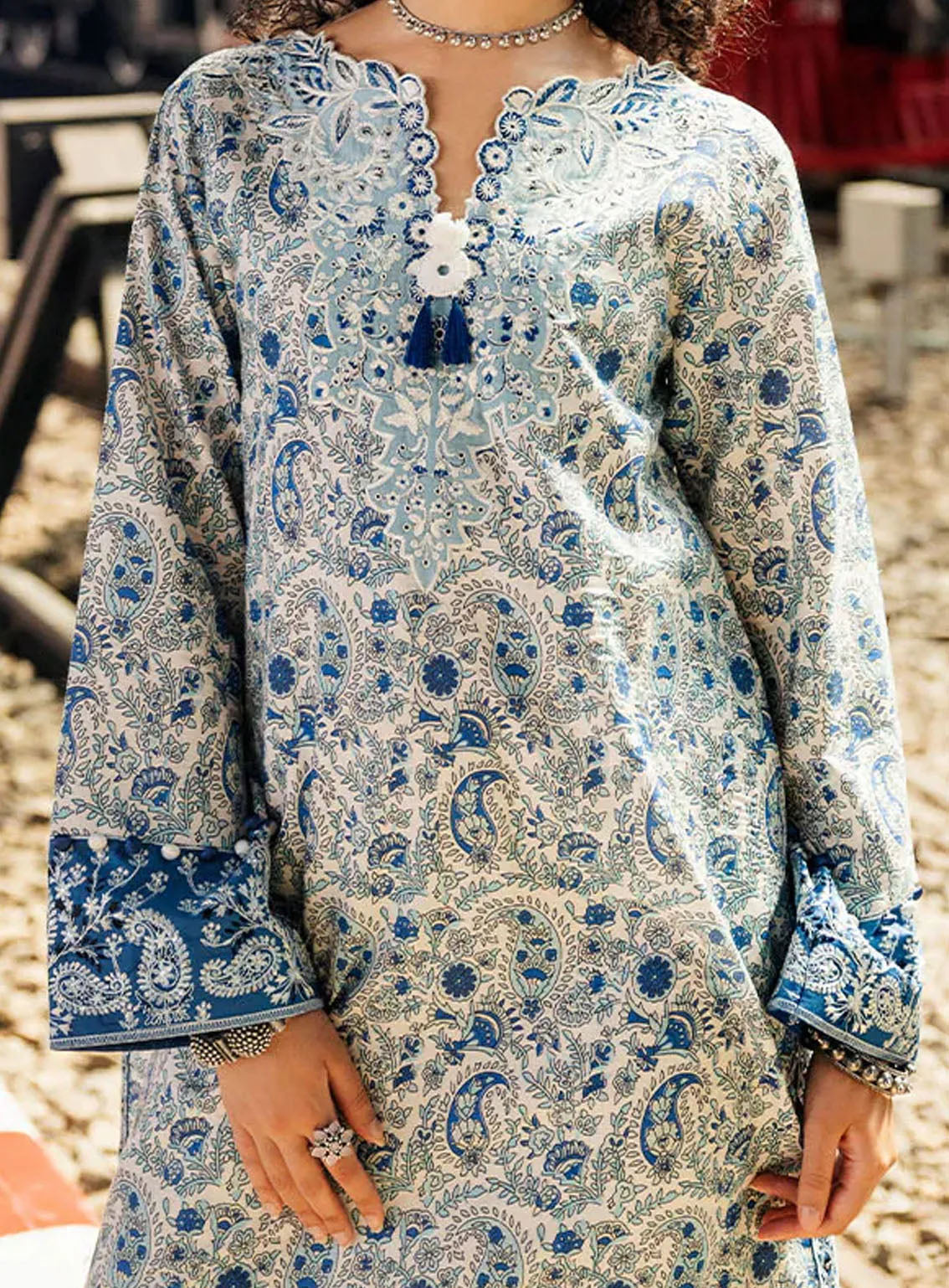 Taneez By Roheenaz Embroidered Lawn Suits Unstitched 3 Piece - RNZ24T RNB-05B SAMIRA Taneez By Roheenaz Embroidered Lawn Suits Unstitched 3 Piece - RNZ24T RNB-05B SAMIRA