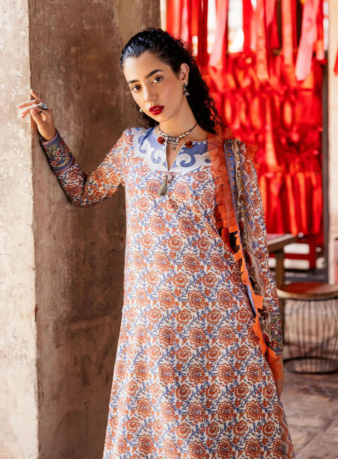 Taneez By Roheenaz Embroidered Lawn Suits Unstitched 3 Piece - RNZ24T RNB-09A NEDA Taneez By Roheenaz Embroidered Lawn Suits Unstitched 3 Piece - RNZ24T RNB-09A NEDA