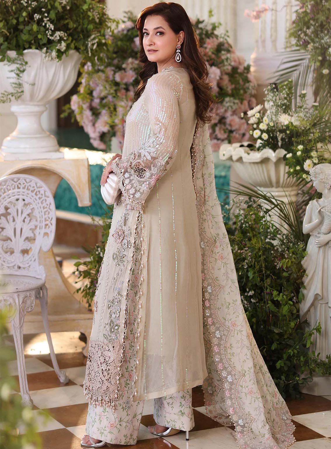 Tea Affair By Maria B Embroidered Chiffon 3 Piece Unstitched Suit MB26TAC D-107 Tea Affair By Maria B Embroidered Chiffon 3 Piece Unstitched Suit MB26TAC D-107
