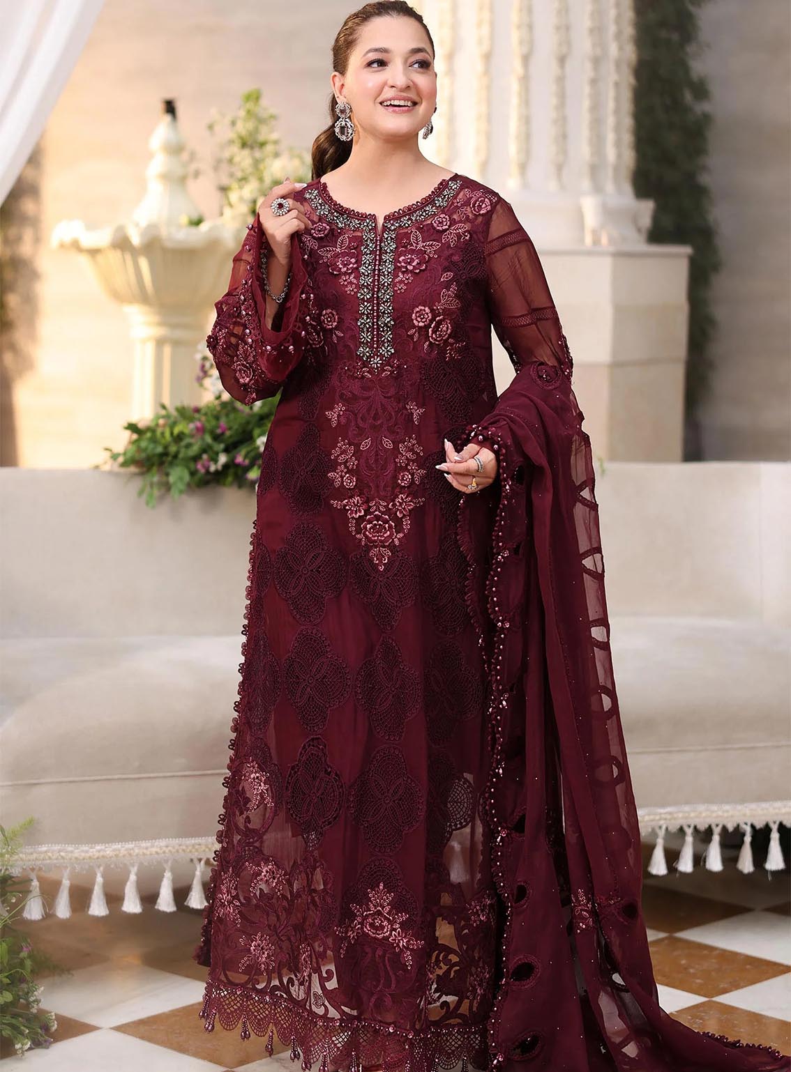 Tea Affair By Maria B Embroidered Chiffon 3 Piece Unstitched Suit MB26TAC D-108 Tea Affair By Maria B Embroidered Chiffon 3 Piece Unstitched Suit MB26TAC D-108