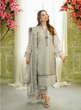 Tresor By Zarqash Embroidered Lawn Suits Unstitched 3 Piece - ZQ24TL ZQT-02 ROSEMARY