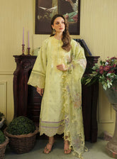 Tresor By Zarqash Embroidered Lawn Suits Unstitched 3 Piece - ZQ24TL ZQT-08 PRIMROSE