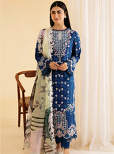 Qlinekari By Qalamkar Embroidered Lawn 3 Piece Unstitched Suit QLM24QK SQ-08 ZEL