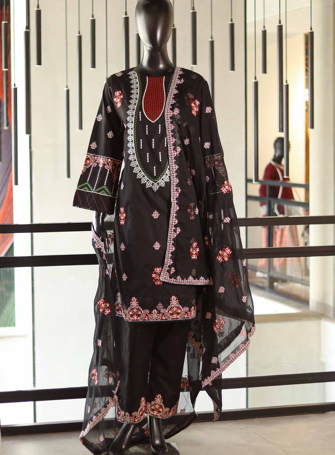 Usman Fabrics Fancy Embroidered Lawn Cotton Suits Stitched 3 Piece - US25FE 374 Usman Fabrics Fancy Embroidered Lawn Cotton Suits Stitched 3 Piece - US25FE 374