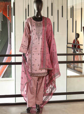 Usman Fabrics Fancy Embroidered Lawn Cotton Suits Stitched 3 Piece - US25FE Cross Stitch