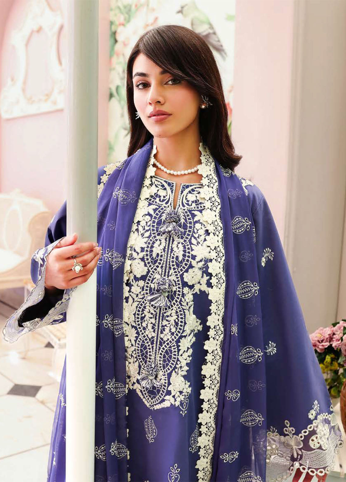 Veil Of Summer By Roheenaz Chikankari Lawn 3 Piece Unstitched Suit RNZ26VOS D-05 BLANC MIRAGE Veil Of Summer By Roheenaz Chikankari Lawn 3 Piece Unstitched Suit RNZ26VOS D-05 BLANC MIRAGE