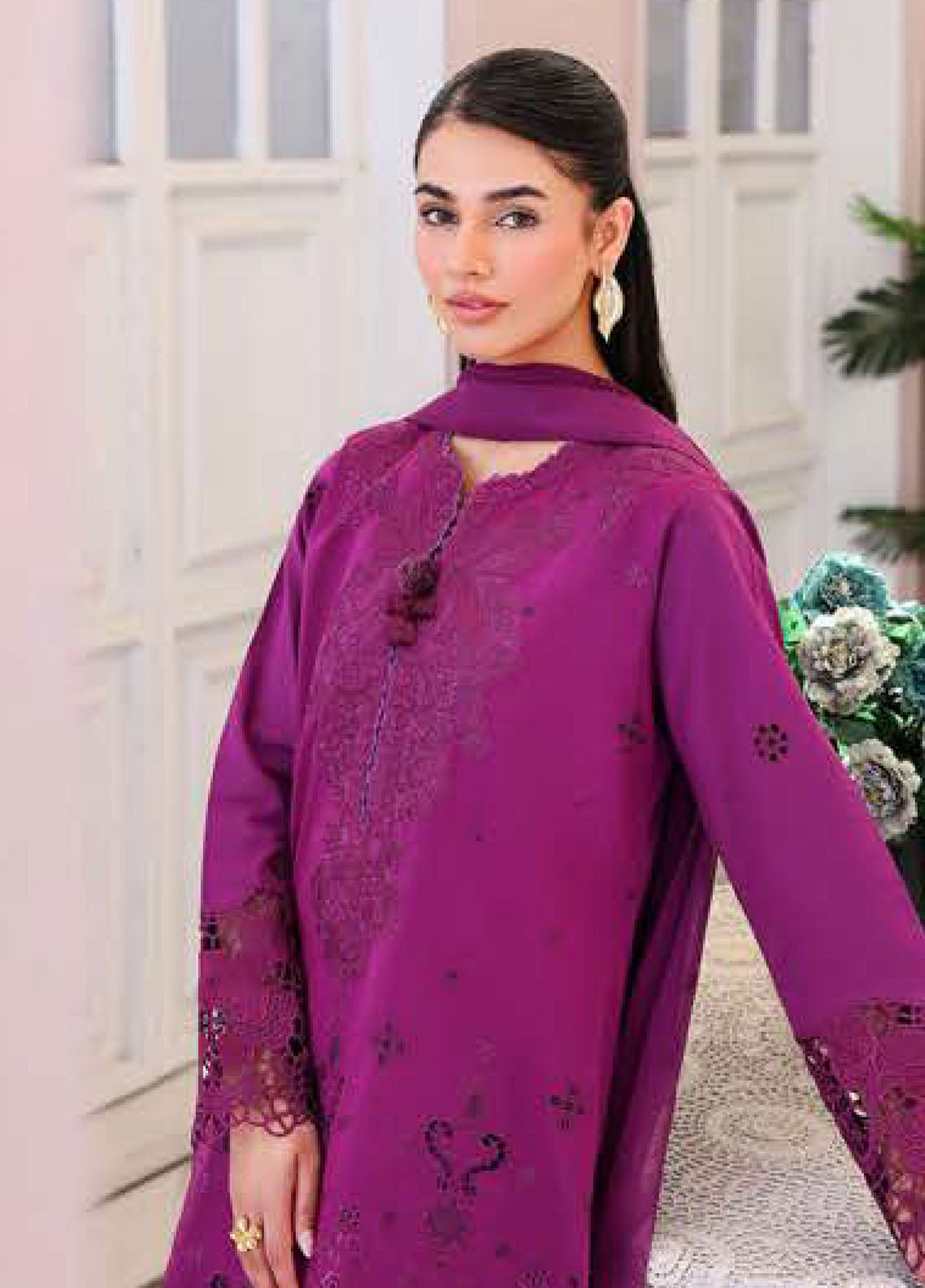 Veil Of Summer By Roheenaz Chikankari Lawn 3 Piece Unstitched Suit RNZ26VOS D-08 ELAN BLOOM Veil Of Summer By Roheenaz Chikankari Lawn 3 Piece Unstitched Suit RNZ26VOS D-08 ELAN BLOOM