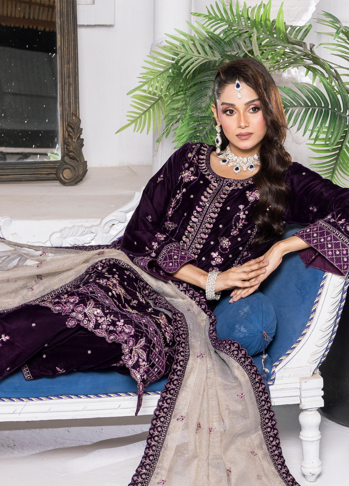 Velour by Schick Embroidered Velvet Suits Unstitched 3 Piece - SDH24VV 01 Velour by Schick Embroidered Velvet Suits Unstitched 3 Piece - SDH24VV 01