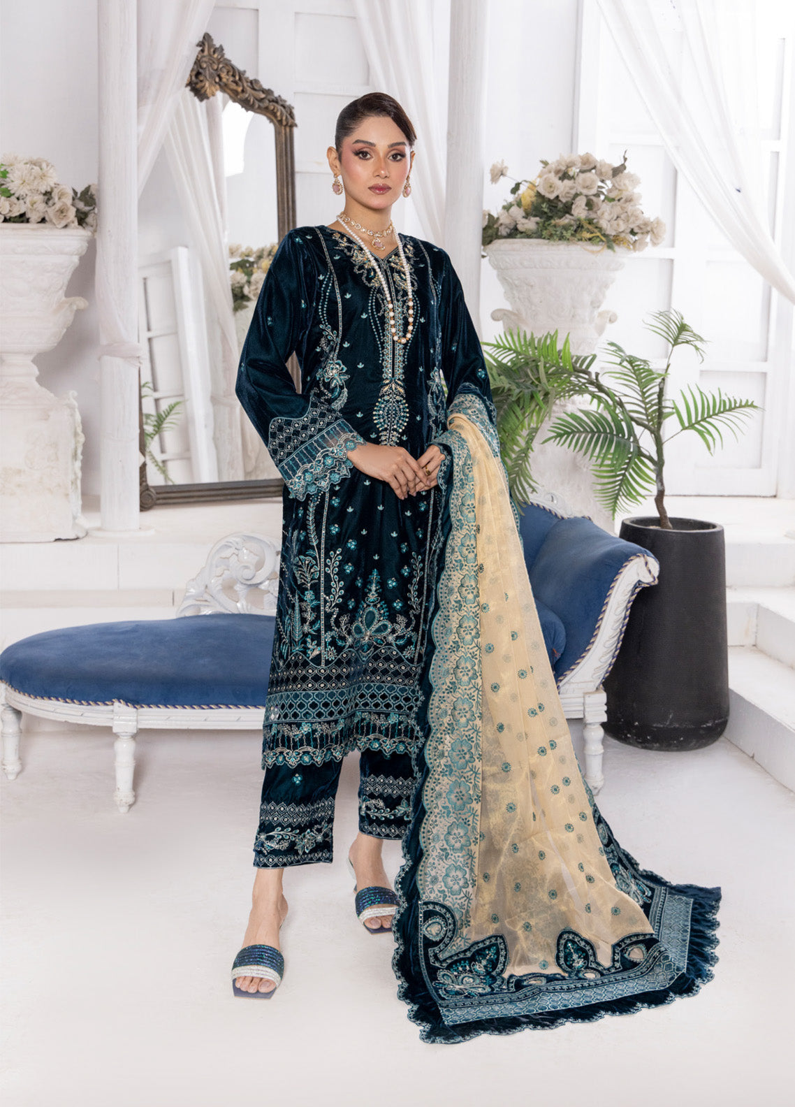 Velour by Schick Embroidered Velvet Suits Unstitched 3 Piece - SDH24VV 02 Velour by Schick Embroidered Velvet Suits Unstitched 3 Piece - SDH24VV 02