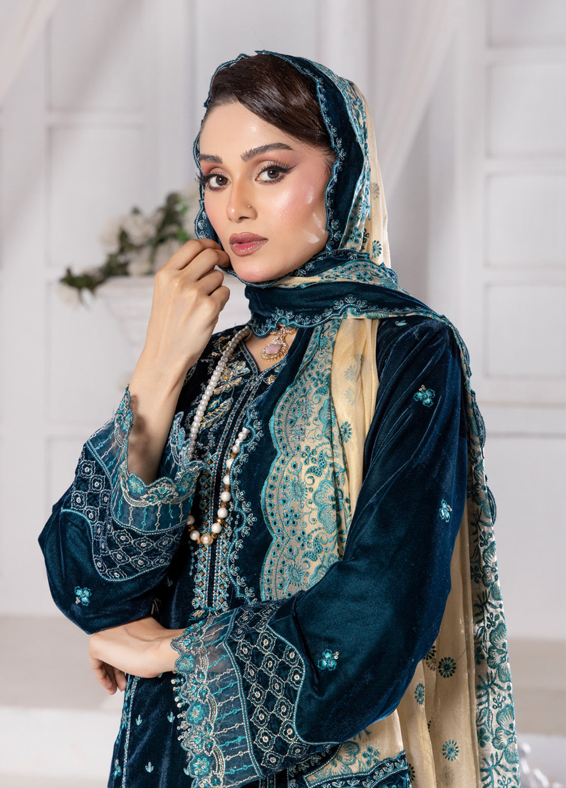 Velour by Schick Embroidered Velvet Suits Unstitched 3 Piece - SDH24VV 02 Velour by Schick Embroidered Velvet Suits Unstitched 3 Piece - SDH24VV 02