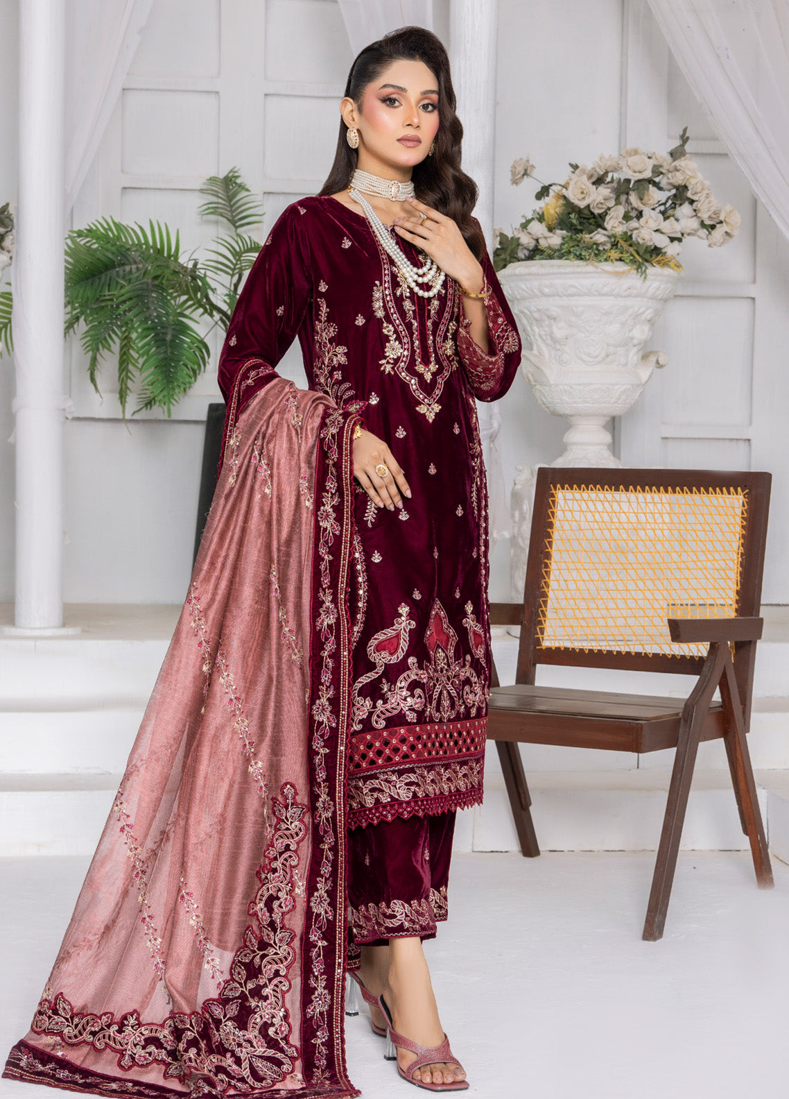 Velour by Schick Embroidered Velvet Suits Unstitched 3 Piece - SDH24VV 03 Velour by Schick Embroidered Velvet Suits Unstitched 3 Piece - SDH24VV 03