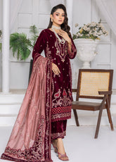 Velour by Schick Embroidered Velvet Suits Unstitched 3 Piece - SDH24VV 03
