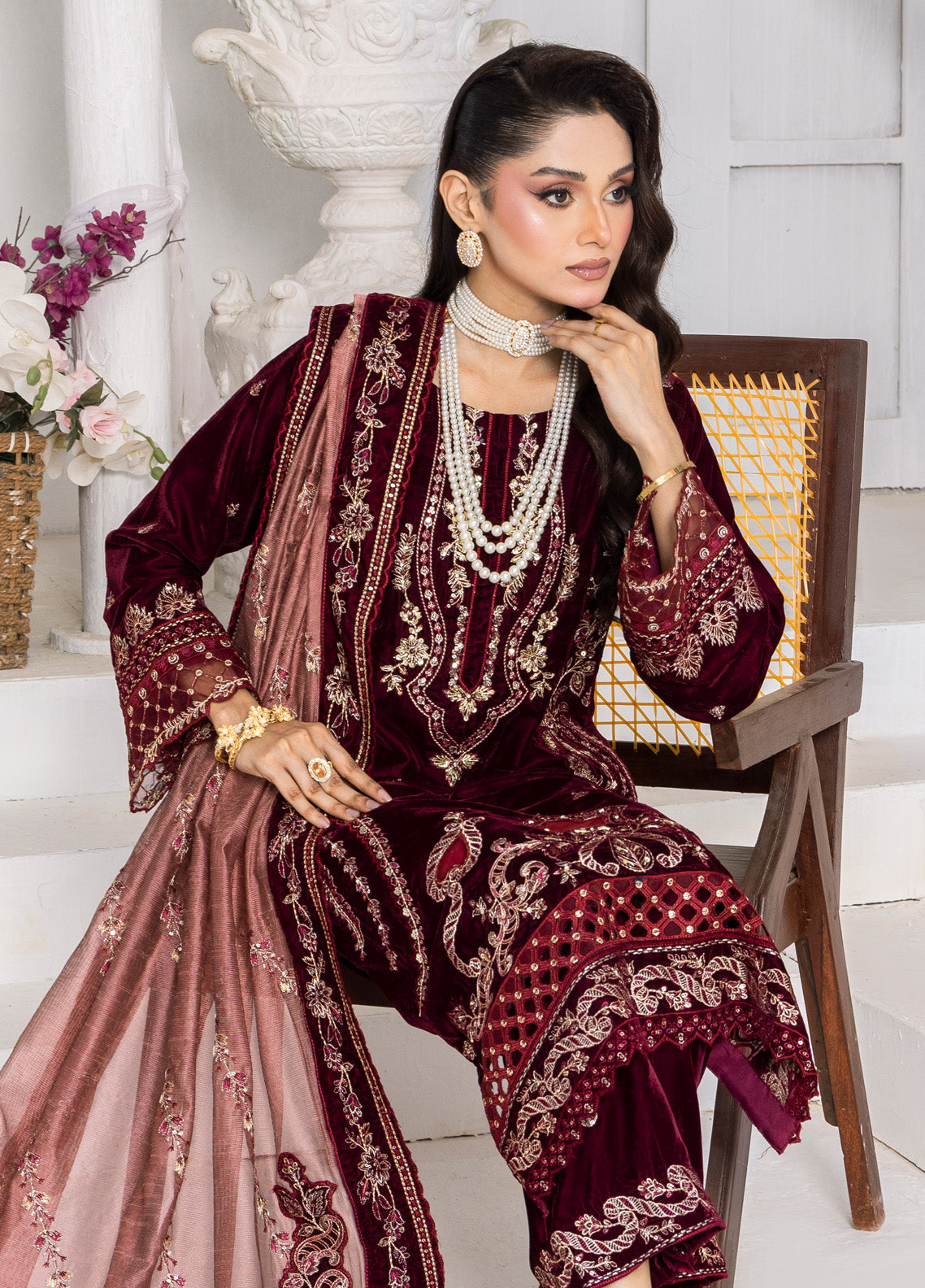 Velour by Schick Embroidered Velvet Suits Unstitched 3 Piece - SDH24VV 03 Velour by Schick Embroidered Velvet Suits Unstitched 3 Piece - SDH24VV 03