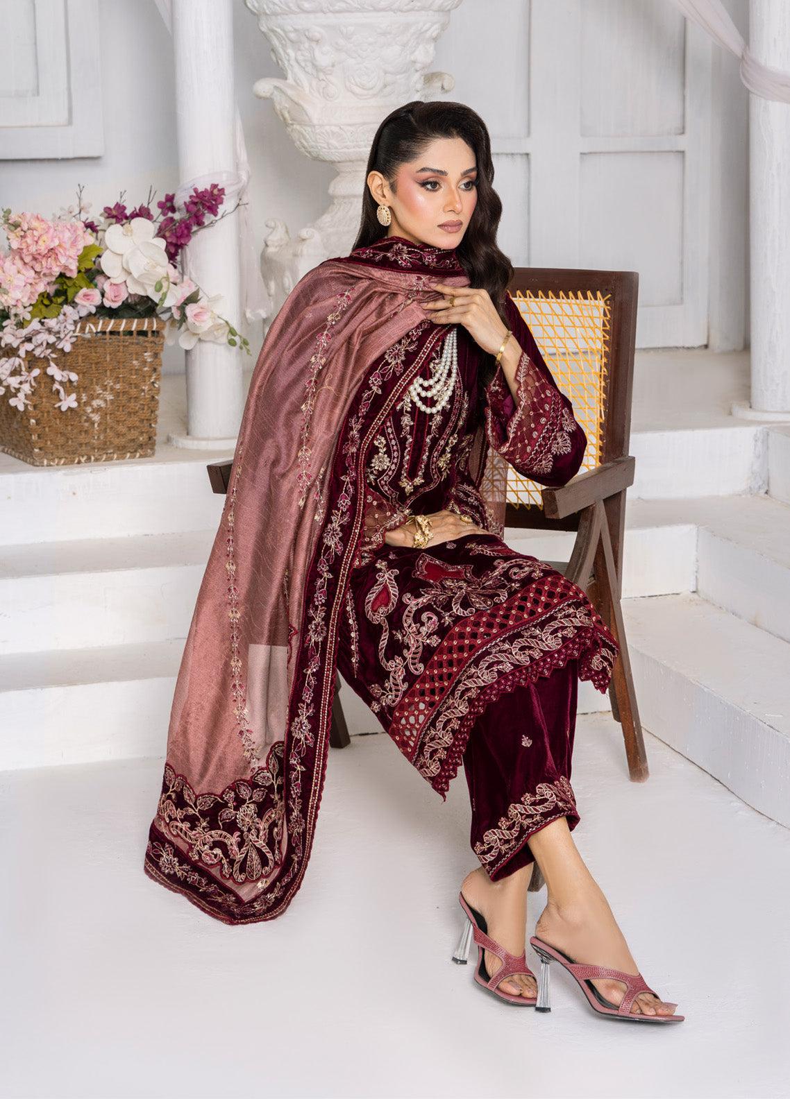 Velour by Schick Embroidered Velvet Suits Unstitched 3 Piece - SDH24VV 03 Velour by Schick Embroidered Velvet Suits Unstitched 3 Piece - SDH24VV 03