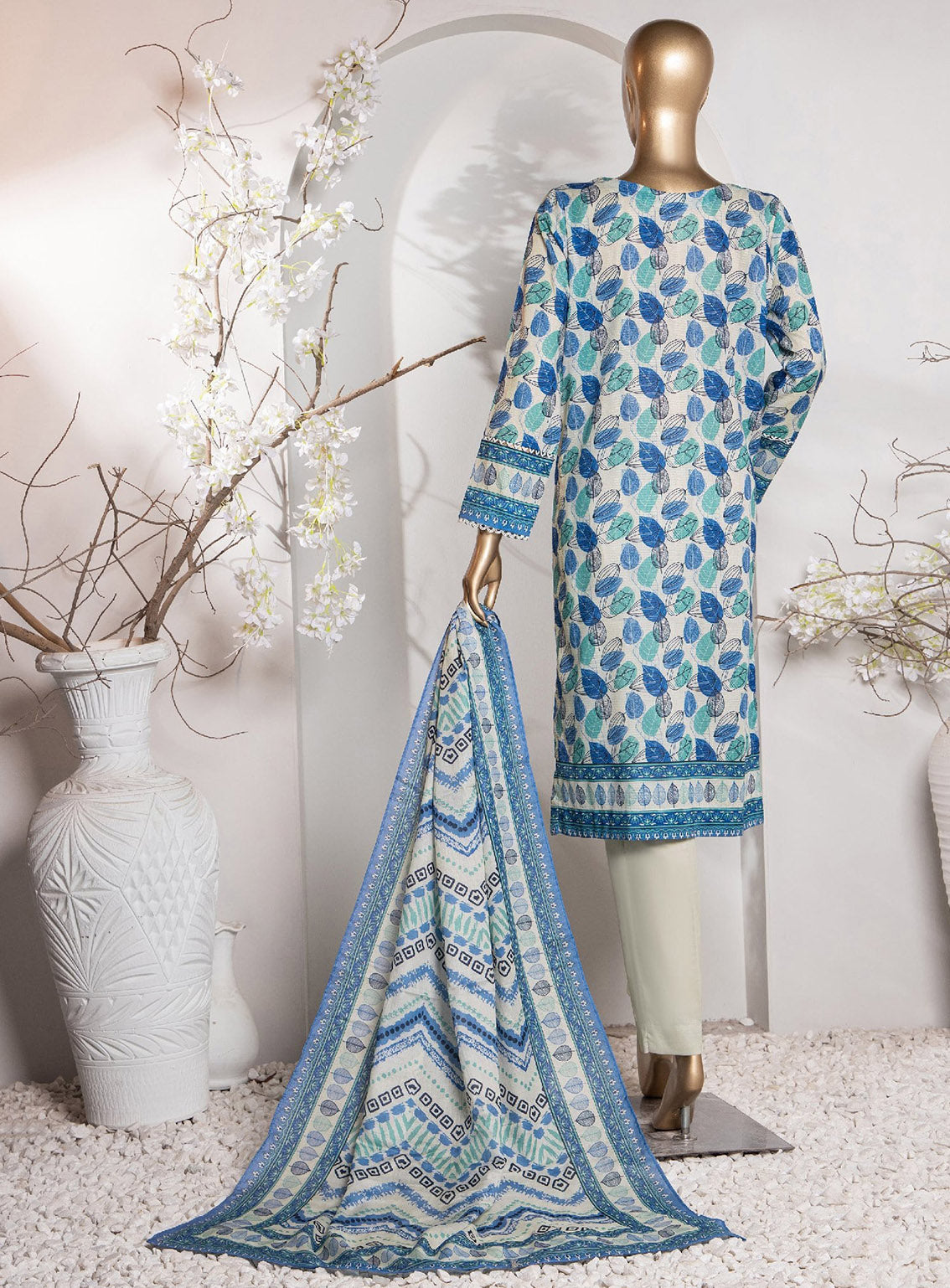 Vital Prints By HZ Textile Digital Doriya Cotton Suit Unstitched 3 Piece - HZ24VP VP-150 Vital Prints By HZ Textile Digital Doriya Cotton Suit Unstitched 3 Piece - HZ24VP VP-150