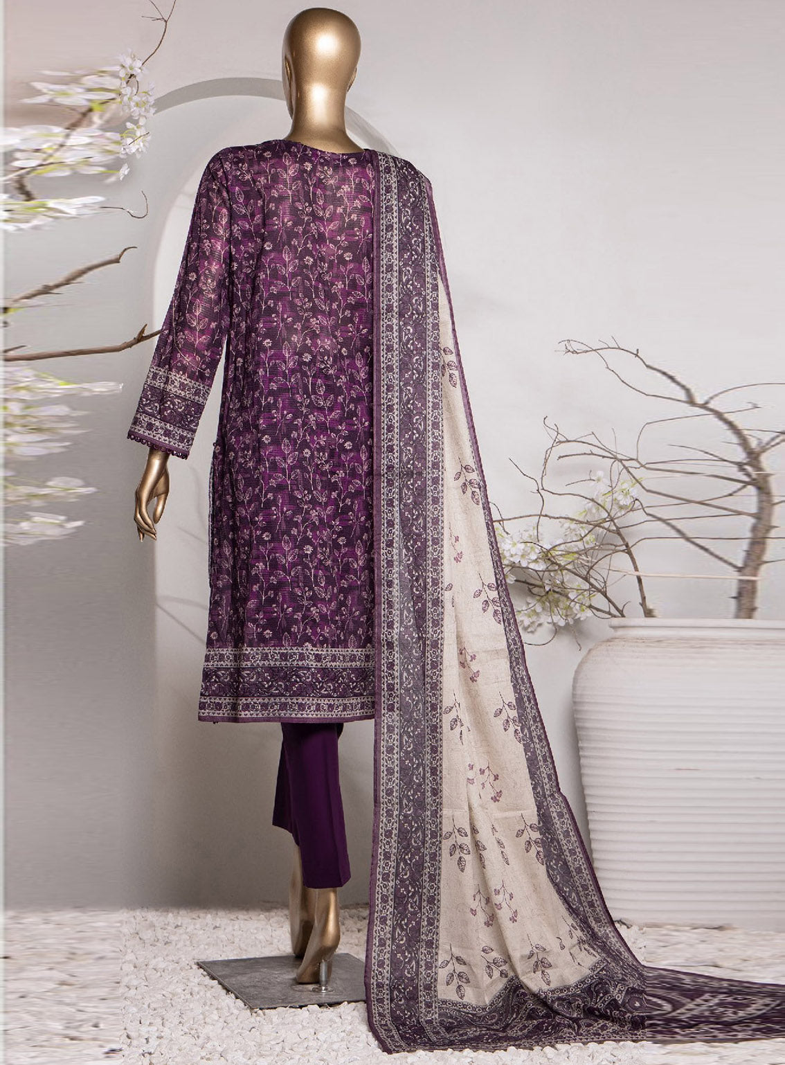 Vital Prints By HZ Textile Digital Doriya Cotton Suit Unstitched 3 Piece - HZ24VP VP-151 Vital Prints By HZ Textile Digital Doriya Cotton Suit Unstitched 3 Piece - HZ24VP VP-151