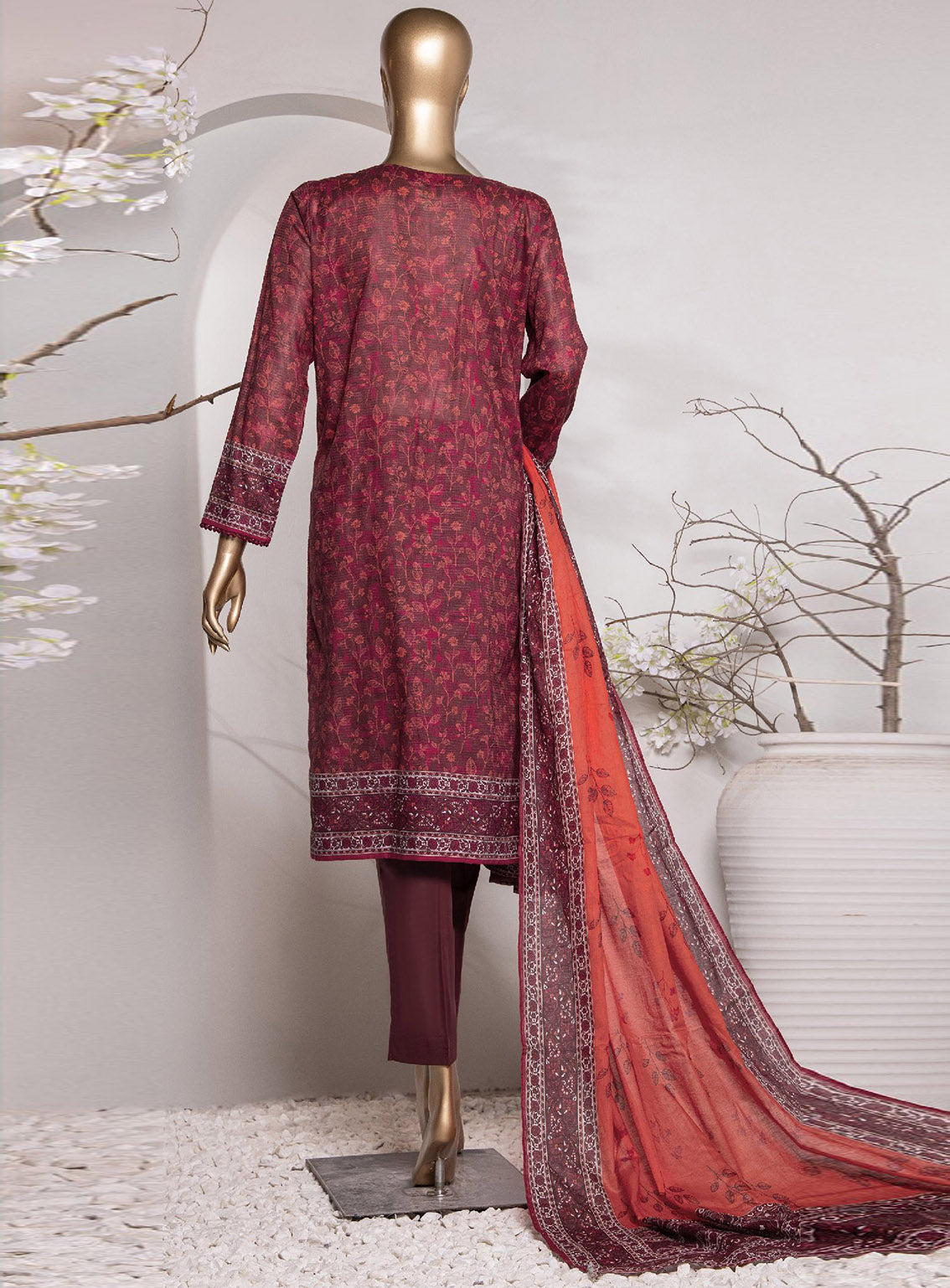 Vital Prints By HZ Textile Digital Doriya Cotton Suit Unstitched 3 Piece - HZ24VP VP-152 Vital Prints By HZ Textile Digital Doriya Cotton Suit Unstitched 3 Piece - HZ24VP VP-152