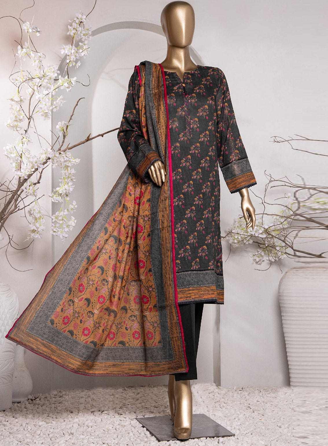 Vital Prints By HZ Textile Digital Doriya Cotton Suit Unstitched 3 Piece - HZ24VP VP-156 Vital Prints By HZ Textile Digital Doriya Cotton Suit Unstitched 3 Piece - HZ24VP VP-156