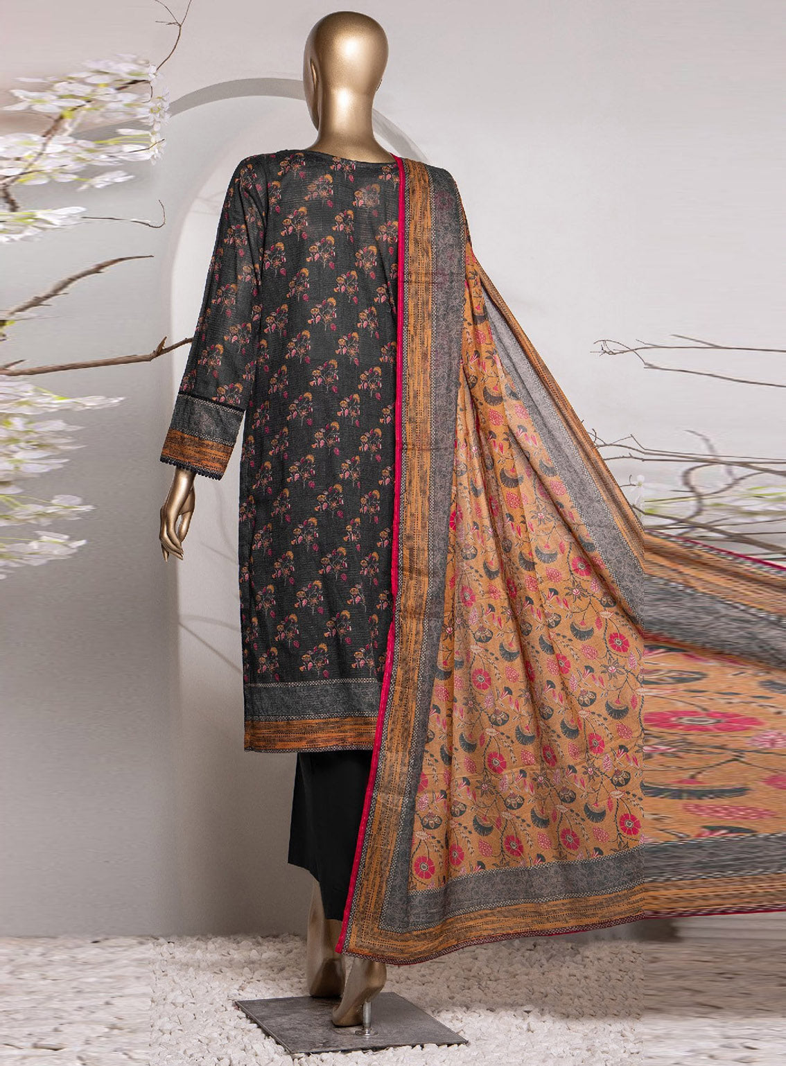 Vital Prints By HZ Textile Digital Doriya Cotton Suit Unstitched 3 Piece - HZ24VP VP-156 Vital Prints By HZ Textile Digital Doriya Cotton Suit Unstitched 3 Piece - HZ24VP VP-156