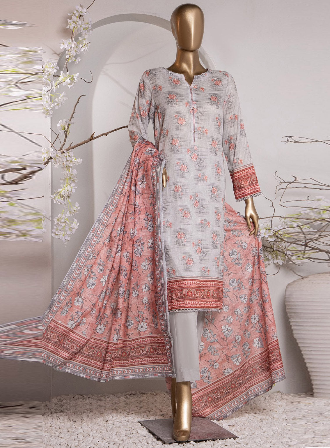 Vital Prints By HZ Textile Digital Doriya Cotton Suit Unstitched 3 Piece - HZ24VP VP-157 Vital Prints By HZ Textile Digital Doriya Cotton Suit Unstitched 3 Piece - HZ24VP VP-157