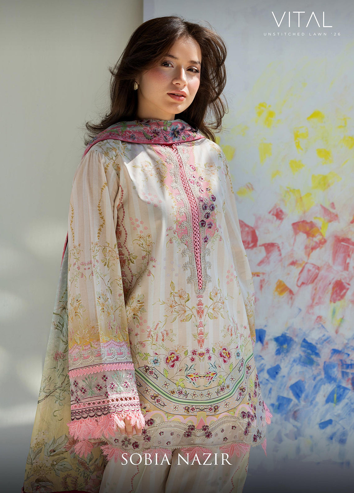 Vital By Sobia Nazir Embroidered Lawn 3 Piece Unstitched Suit SN26VEL D-2A Vital By Sobia Nazir Embroidered Lawn 3 Piece Unstitched Suit SN26VEL D-2A
