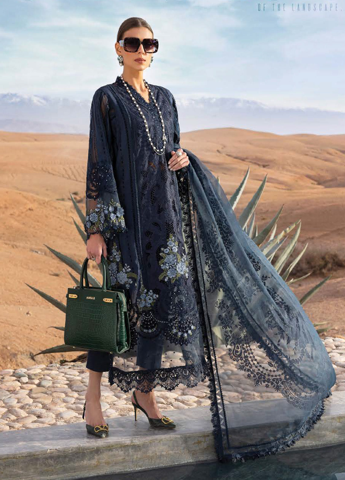 Voyage A' Luxe by Maria B Embroidered Lawn Suits Unstitched 3 Piece - MB25VAL 2504B Voyage A' Luxe by Maria B Embroidered Lawn Suits Unstitched 3 Piece - MB25VAL 2504B