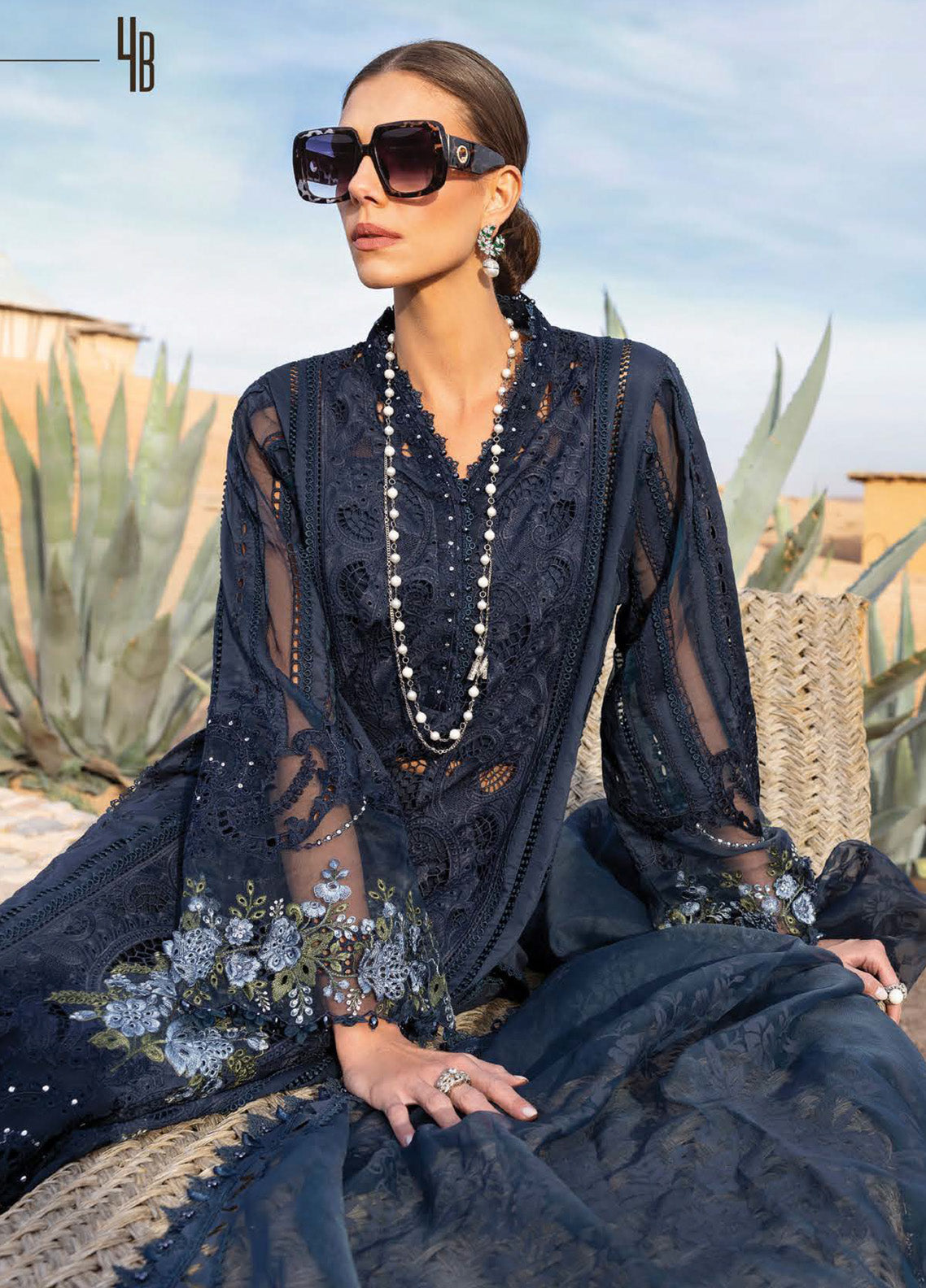 Voyage A' Luxe by Maria B Embroidered Lawn Suits Unstitched 3 Piece - MB25VAL 2504B Voyage A' Luxe by Maria B Embroidered Lawn Suits Unstitched 3 Piece - MB25VAL 2504B