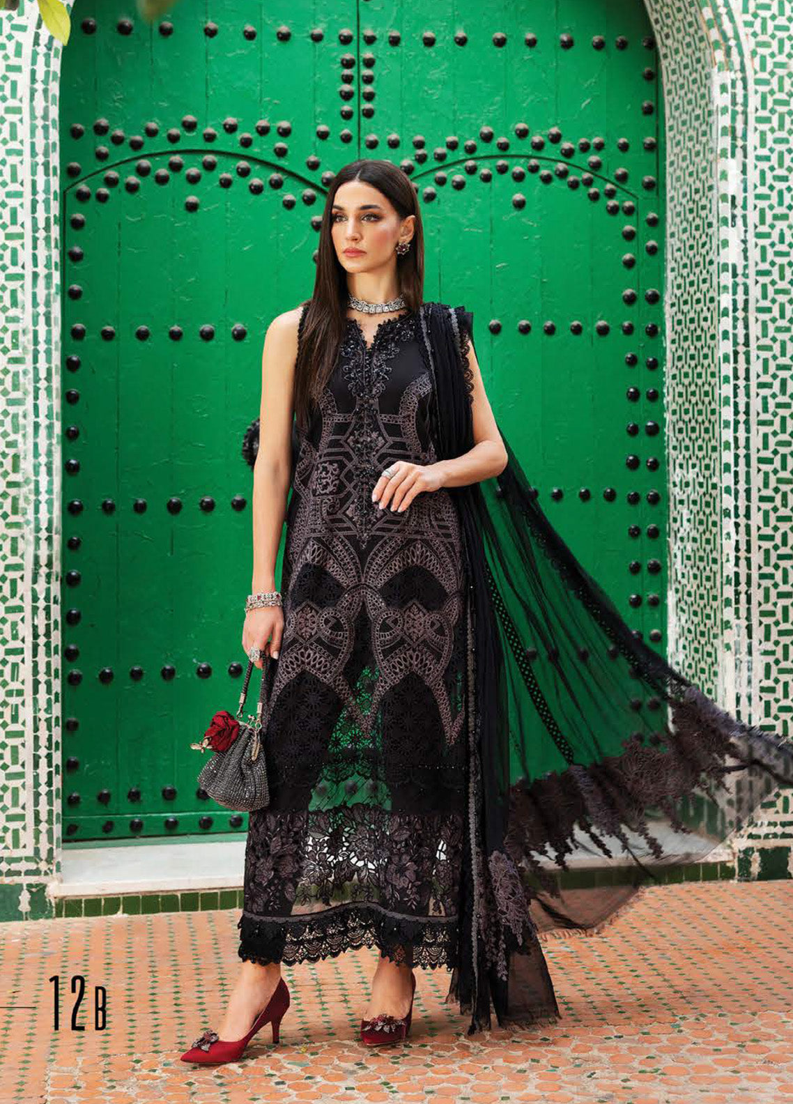 Voyage A' Luxe by Maria B Embroidered Lawn Suits Unstitched 3 Piece - MB25VAL 2512B Voyage A' Luxe by Maria B Embroidered Lawn Suits Unstitched 3 Piece - MB25VAL 2512B