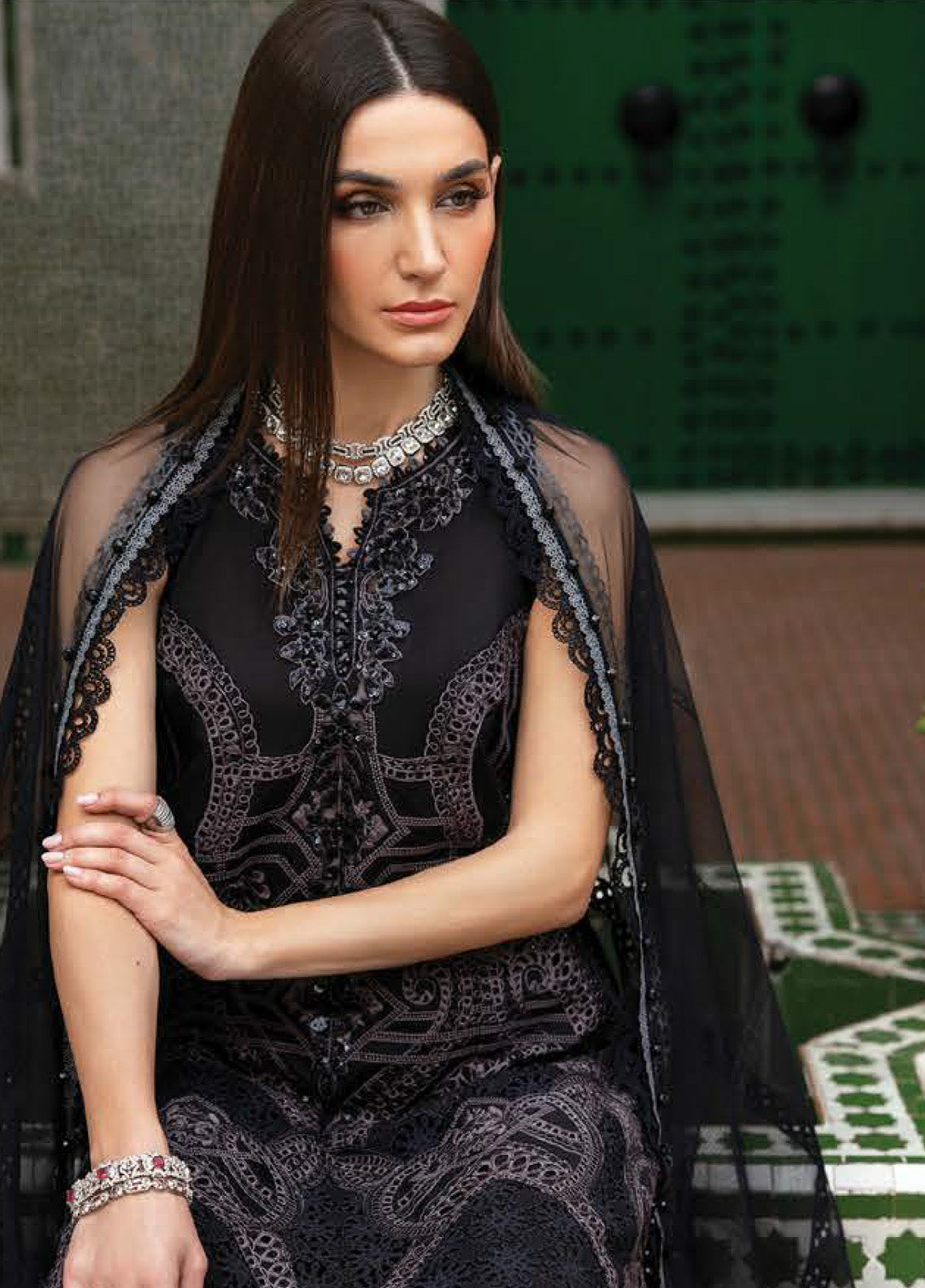 Voyage A' Luxe by Maria B Embroidered Lawn Suits Unstitched 3 Piece - MB25VAL 2512B Voyage A' Luxe by Maria B Embroidered Lawn Suits Unstitched 3 Piece - MB25VAL 2512B