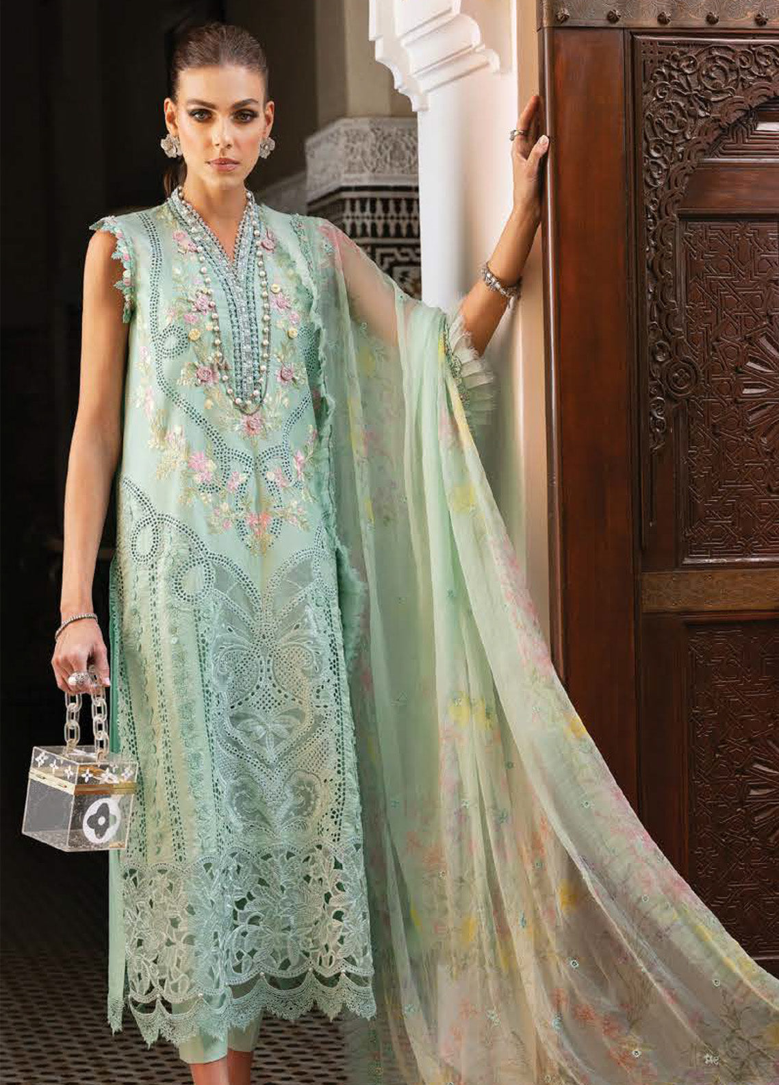 Voyage A' Luxe by Maria B Embroidered Lawn Suits Unstitched 3 Piece - MB25VAL 2514A Voyage A' Luxe by Maria B Embroidered Lawn Suits Unstitched 3 Piece - MB25VAL 2514A