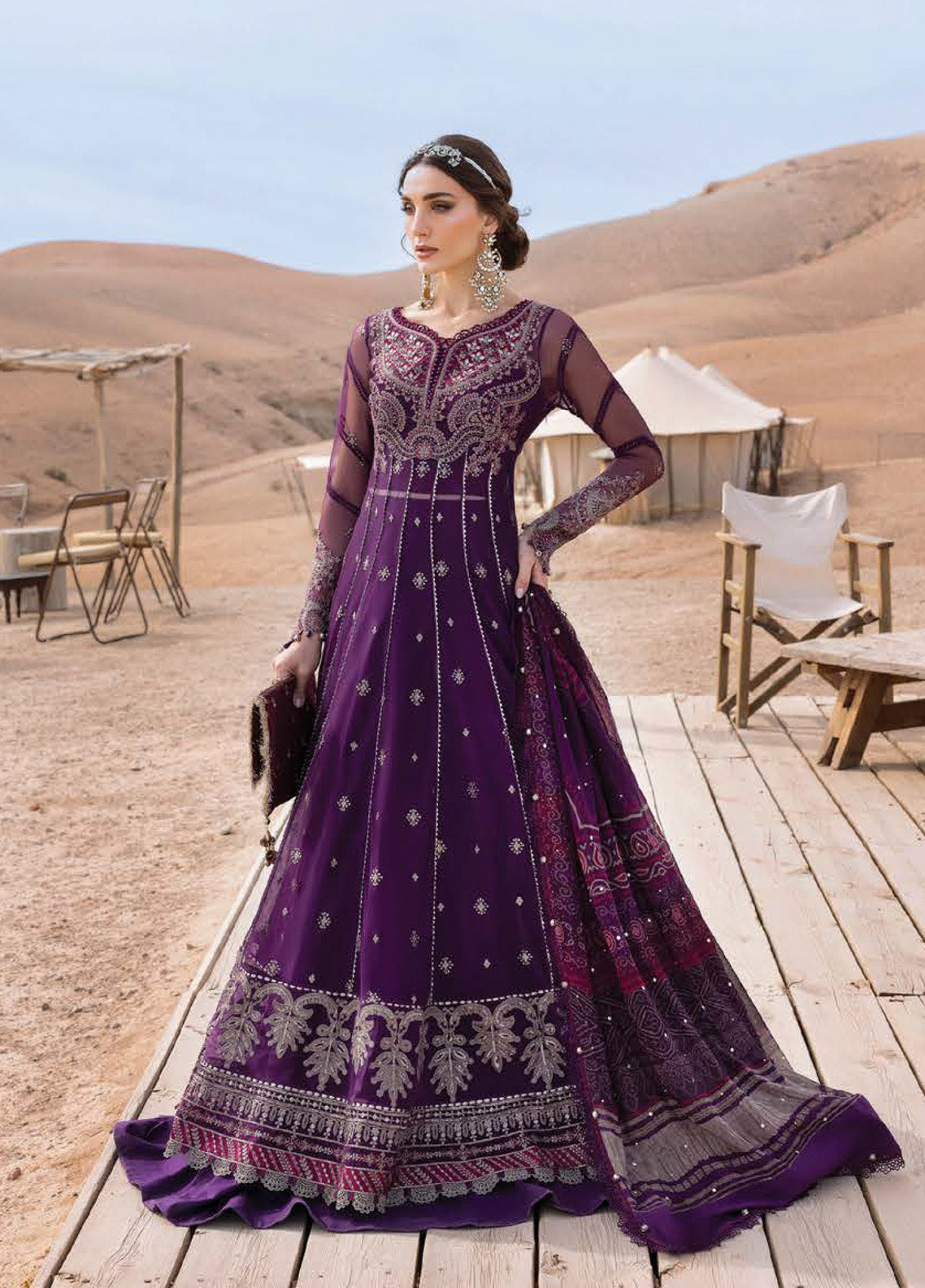 Voyage A' Luxe by Maria B Embroidered Net Suits Unstitched 3 Piece - MB25VAL 2507B Voyage A' Luxe by Maria B Embroidered Net Suits Unstitched 3 Piece - MB25VAL 2507B