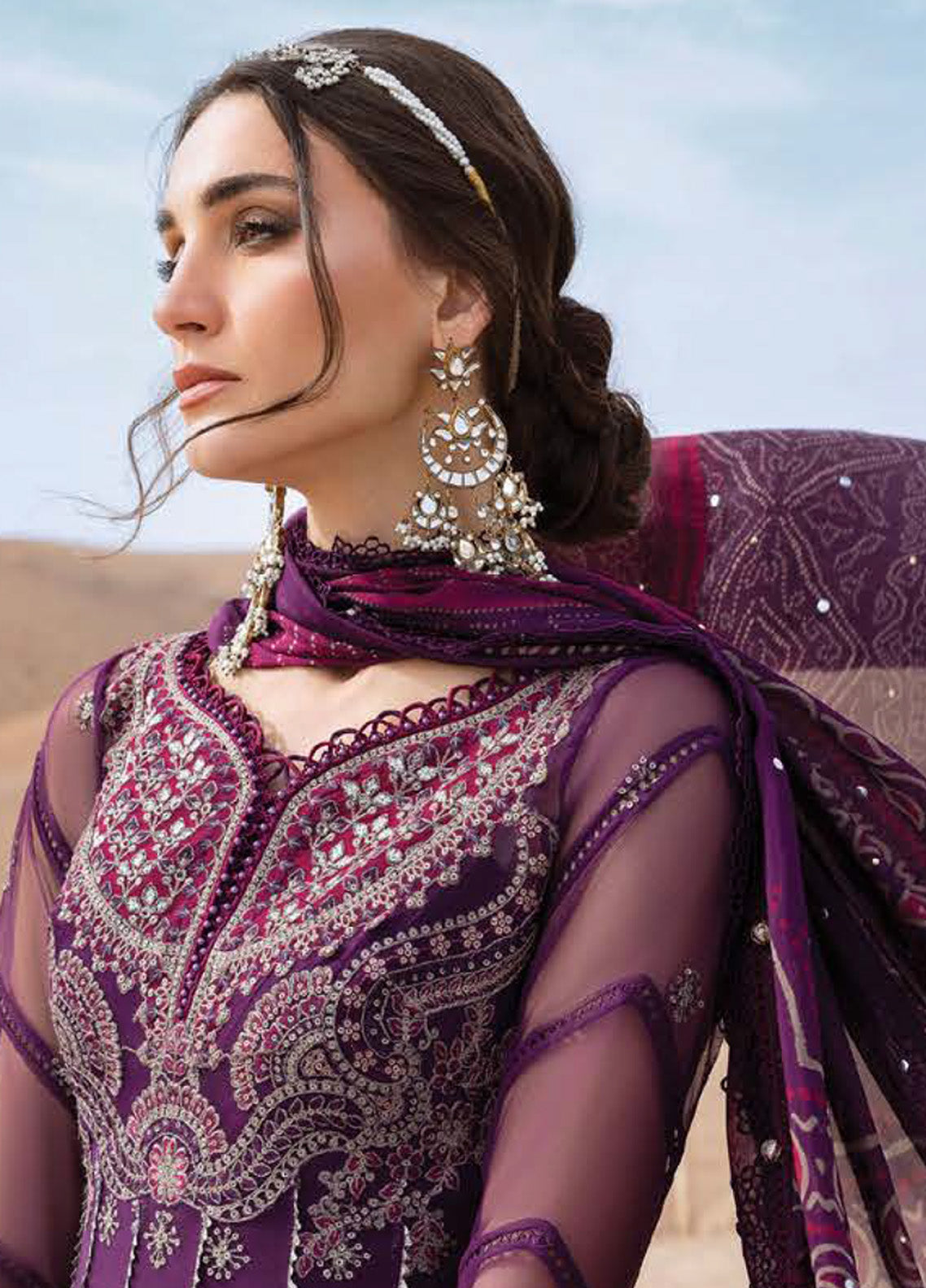 Voyage A' Luxe by Maria B Embroidered Net Suits Unstitched 3 Piece - MB25VAL 2507B Voyage A' Luxe by Maria B Embroidered Net Suits Unstitched 3 Piece - MB25VAL 2507B