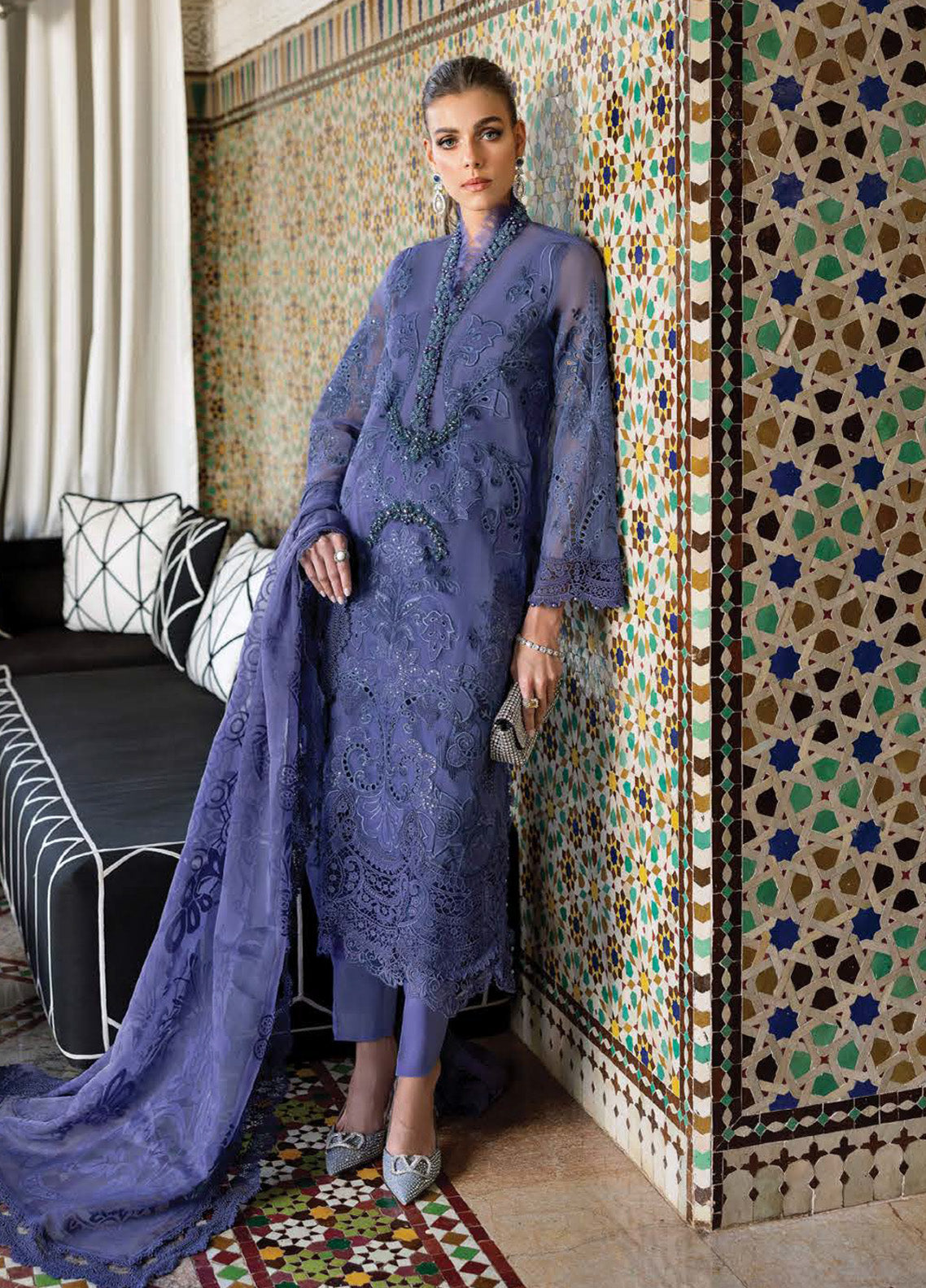 Voyage A' Luxe by Maria B Embroidered Organza Suits Unstitched 3 Piece - MB25VAL 2506B Voyage A' Luxe by Maria B Embroidered Organza Suits Unstitched 3 Piece - MB25VAL 2506B