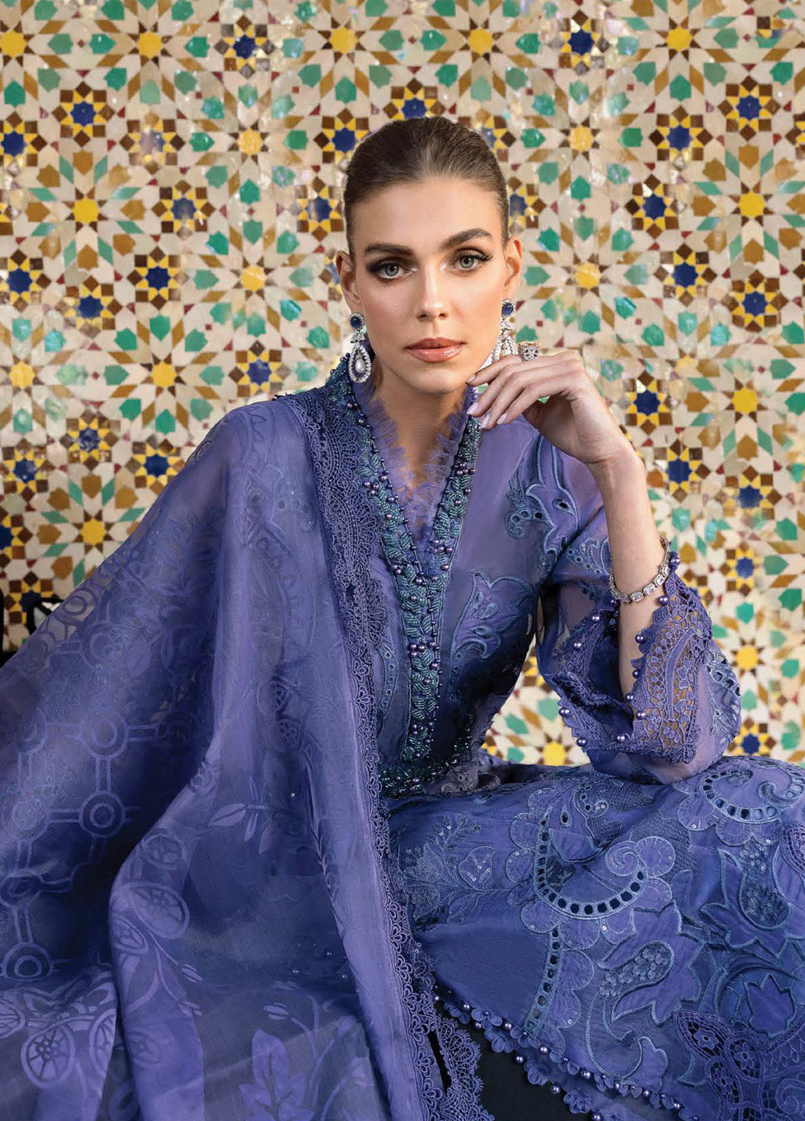 Voyage A' Luxe by Maria B Embroidered Organza Suits Unstitched 3 Piece - MB25VAL 2506B Voyage A' Luxe by Maria B Embroidered Organza Suits Unstitched 3 Piece - MB25VAL 2506B