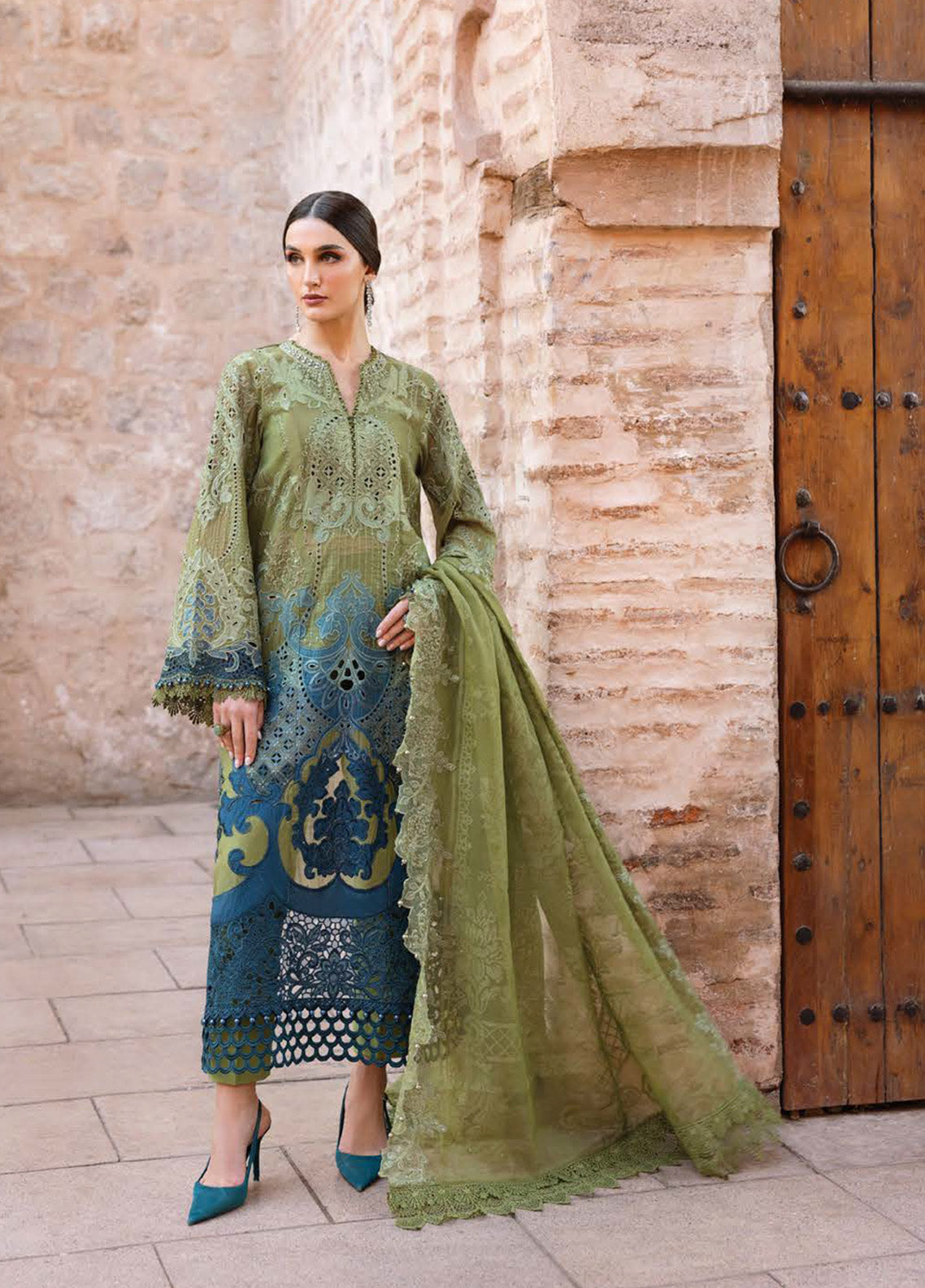 Voyage A' Luxe by Maria B Embroidered Paper Cotton Suits Unstitched 3 Piece - MB25VAL 2501A Voyage A' Luxe by Maria B Embroidered Paper Cotton Suits Unstitched 3 Piece - MB25VAL 2501A