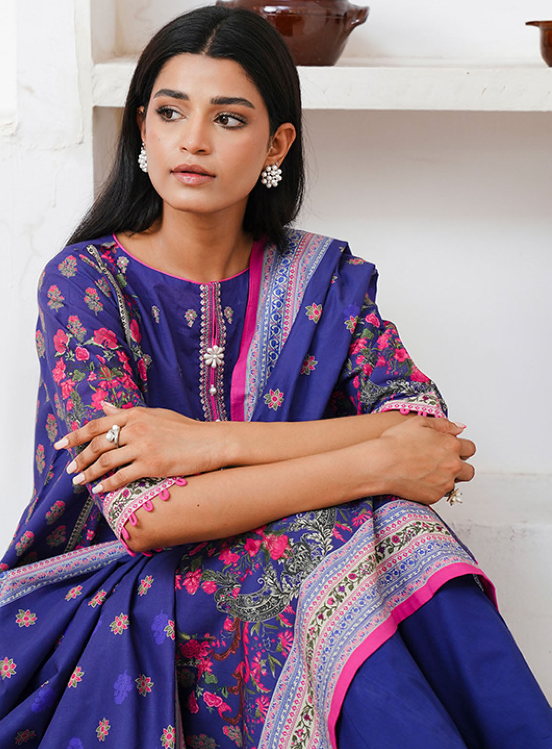 Zellbury Embroidered Cambric 2 Piece Unstitched Suit WUC24E20110 Zellbury Embroidered Cambric 2 Piece Unstitched Suit WUC24E20110