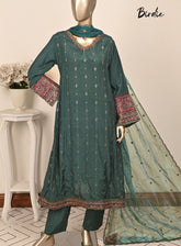 Khombi Embroidered Raw Silk Suits Stitched 3 Piece - KB24FP 148