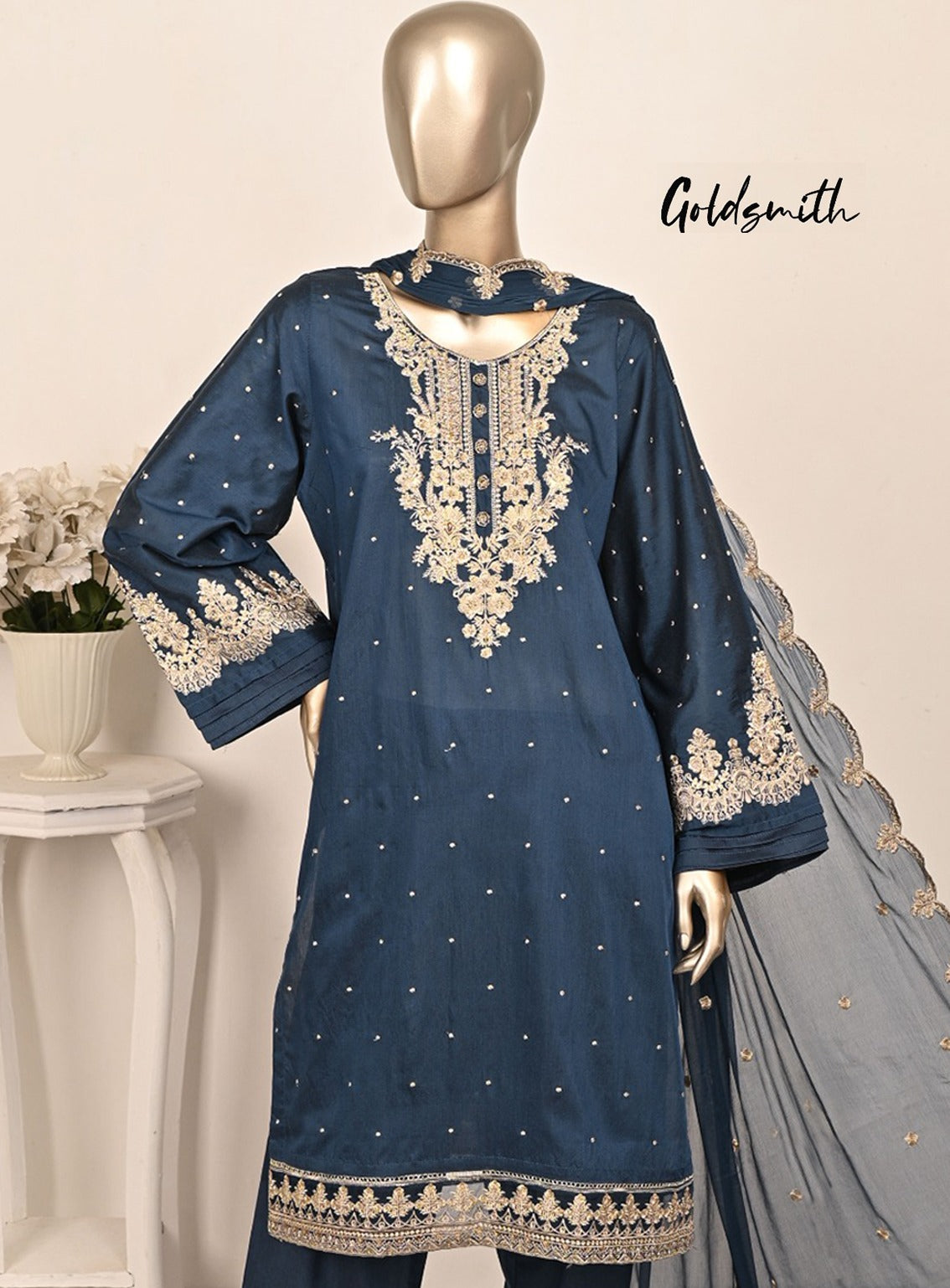 Khombi Embroidered Cotton Silk Suits Stitched 3 Piece - KB24FP 160-1 Khombi Embroidered Cotton Silk Suits Stitched 3 Piece - KB24FP 160-1