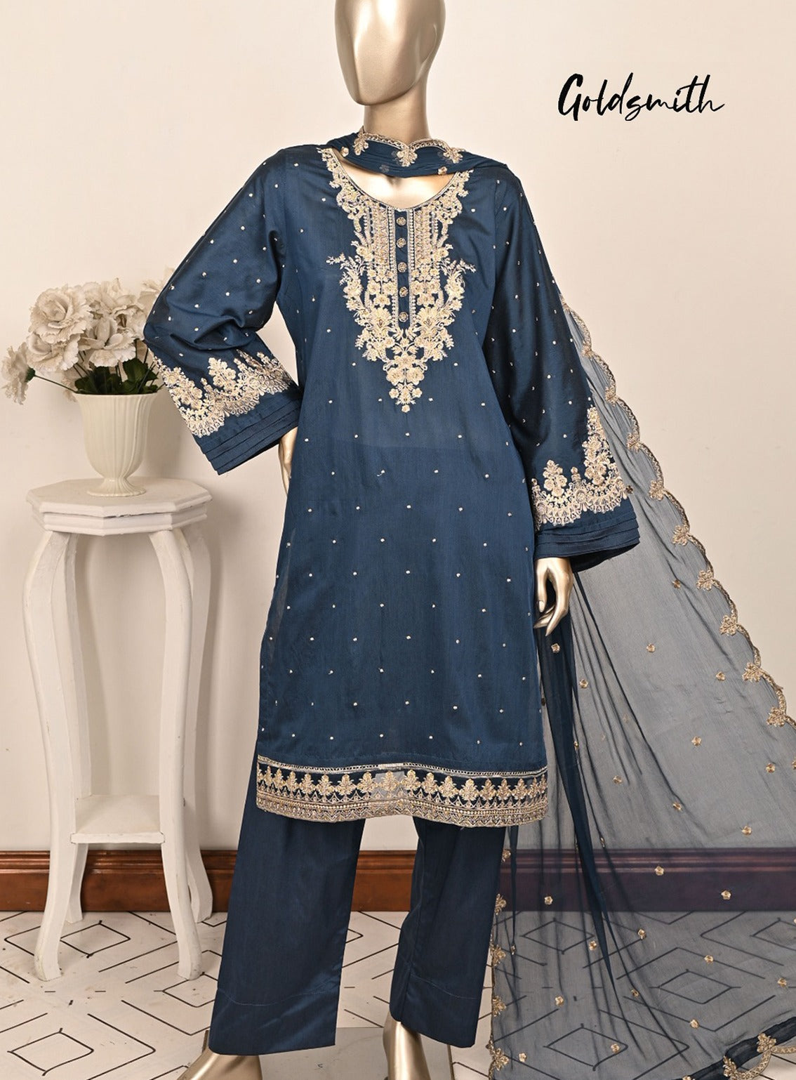 Khombi Embroidered Cotton Silk Suits Stitched 3 Piece - KB24FP 160-1 Khombi Embroidered Cotton Silk Suits Stitched 3 Piece - KB24FP 160-1