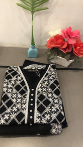 SNSC Fancy Embroidered Lawn 3 Piece Stitched Suit SNSC26FEL D-412-BLK