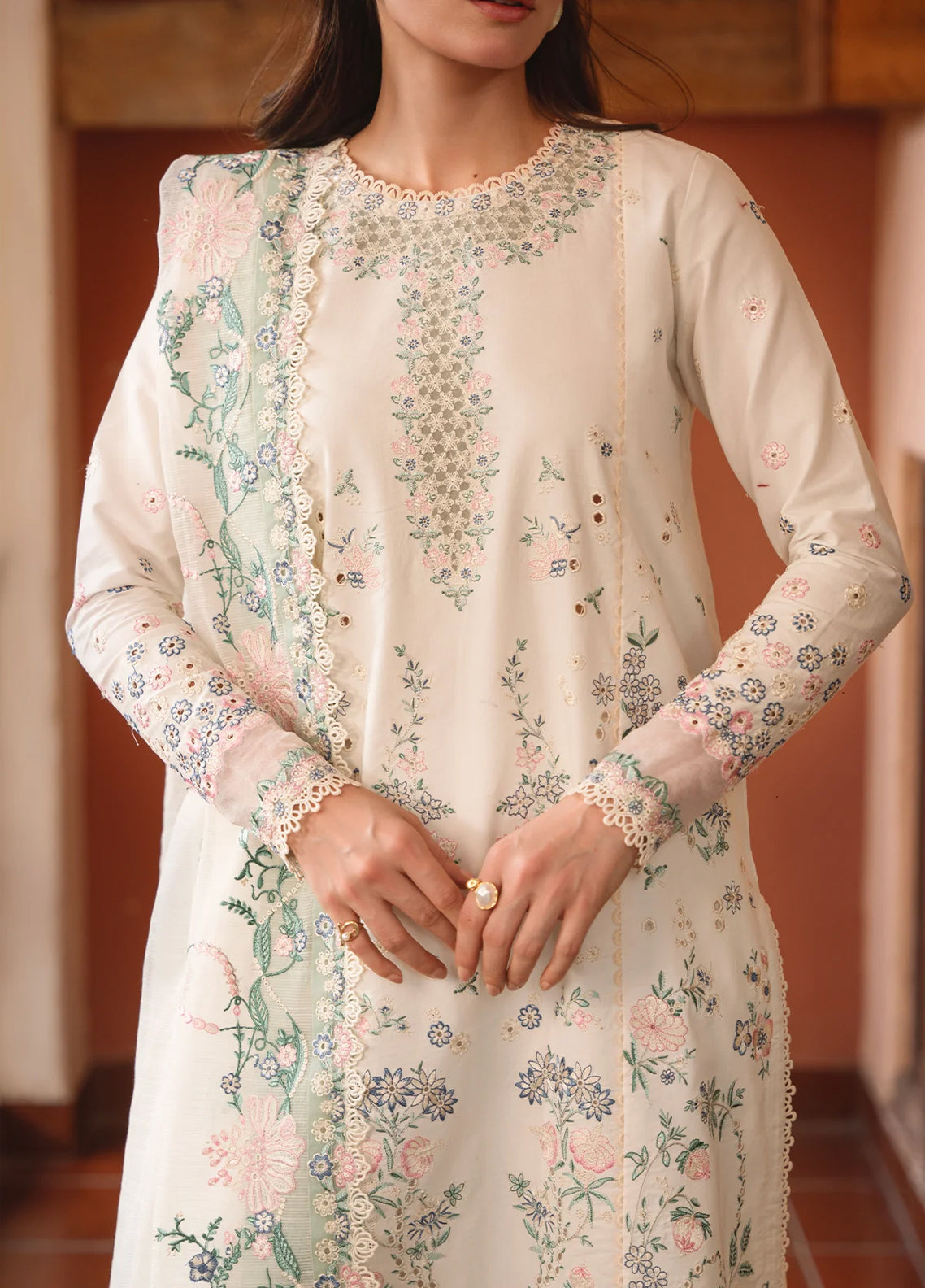 Whisper By Ayzel Embroidered Lawn 3 Piece Unstitched Suit AZL26WEL D-0138 BAREEZE Whisper By Ayzel Embroidered Lawn 3 Piece Unstitched Suit AZL26WEL D-0138 BAREEZE