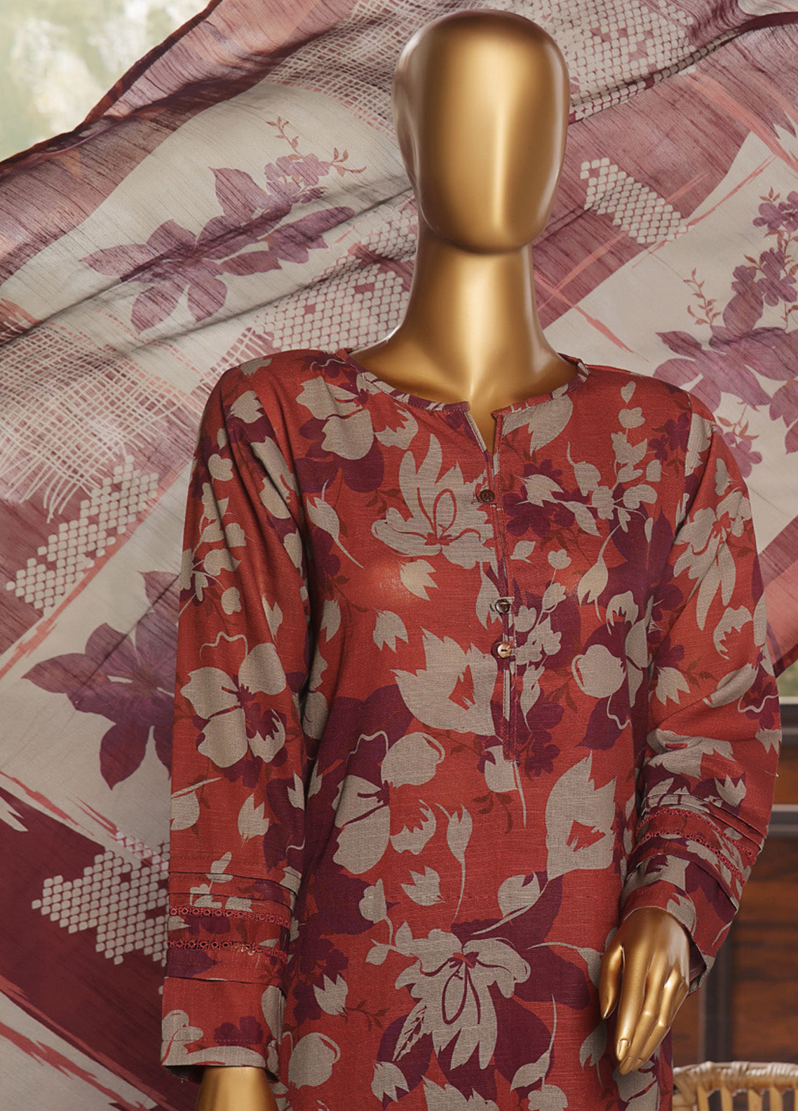 Wintry Prints by HZ Textile Printed Khaddar Suits Stitched 3 Piece - HZ24WP KP-108 Wintry Prints by HZ Textile Printed Khaddar Suits Stitched 3 Piece - HZ24WP KP-108