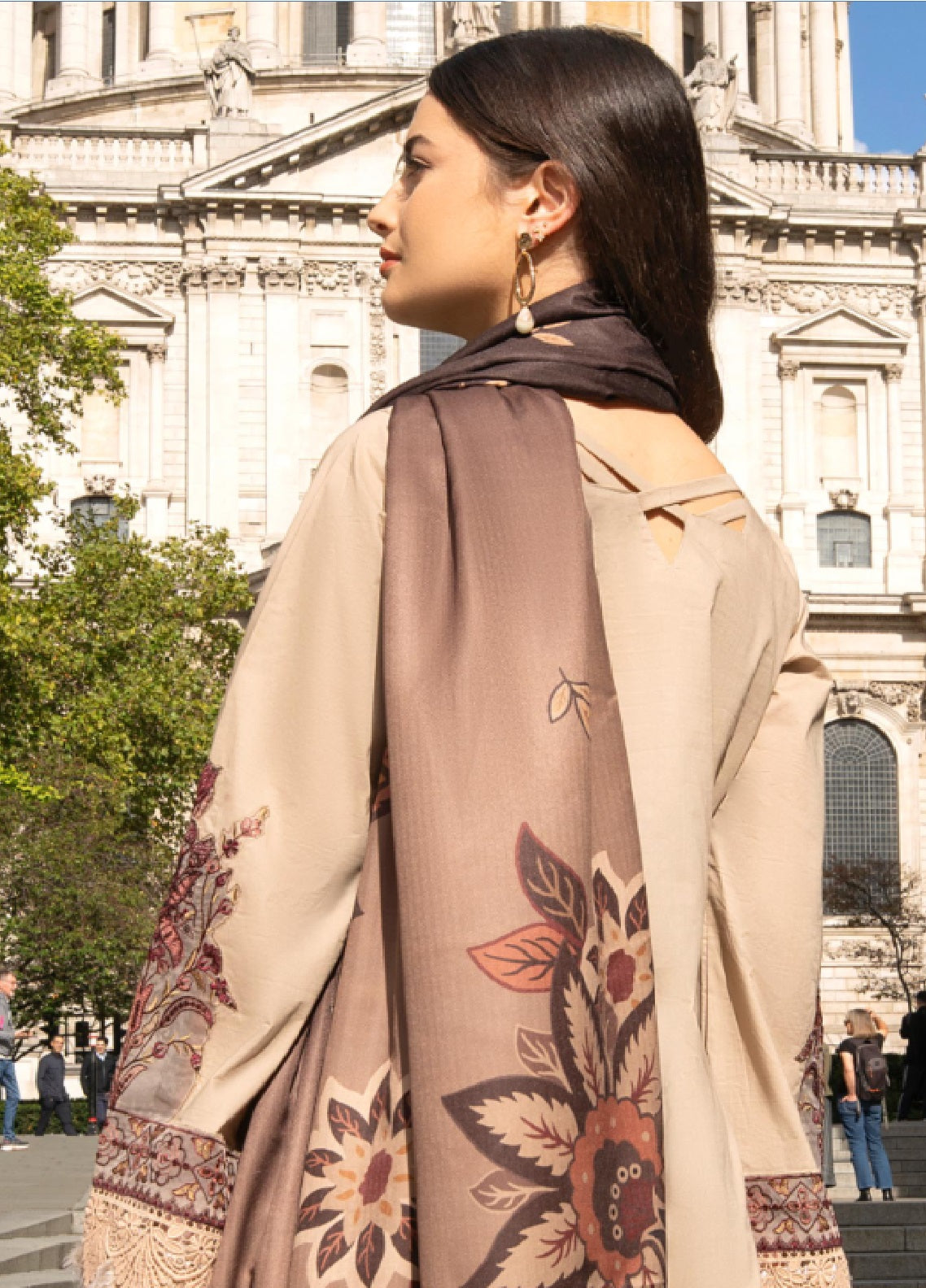 Wintry Breeze By Alzohaib Embroidered Cotton 3 Piece Unstitched Suit AZ26WBES D WB 05 Beige - Back View Wintry Breeze By Alzohaib Embroidered Cotton 3 Piece Unstitched Suit AZ26WBES D WB 05 Beige - Back View