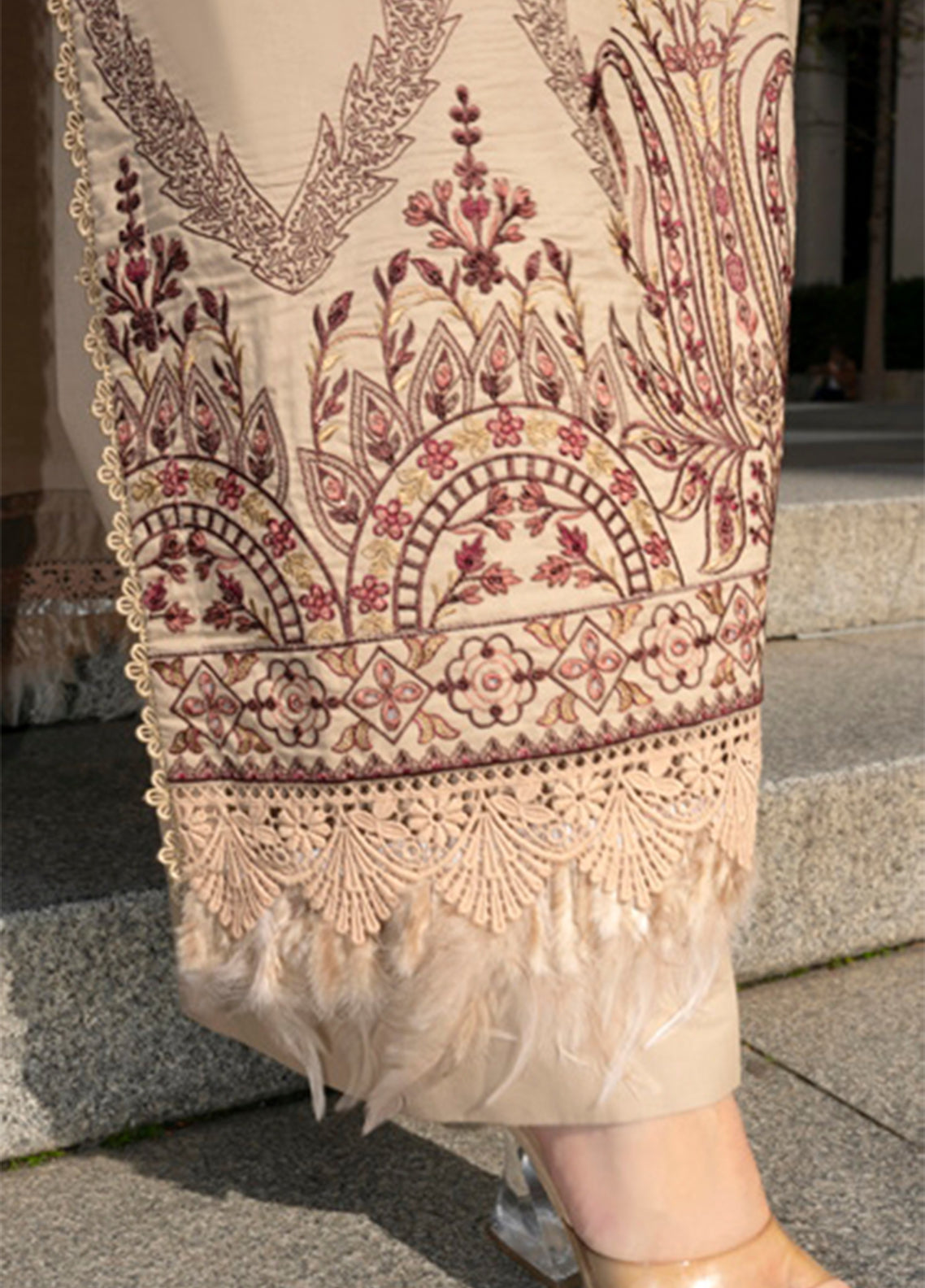 Wintry Breeze By Alzohaib Embroidered Cotton 3 Piece Unstitched Suit AZ26WBES D WB 05 Beige - Detail Wintry Breeze By Alzohaib Embroidered Cotton 3 Piece Unstitched Suit AZ26WBES D WB 05 Beige - Detail