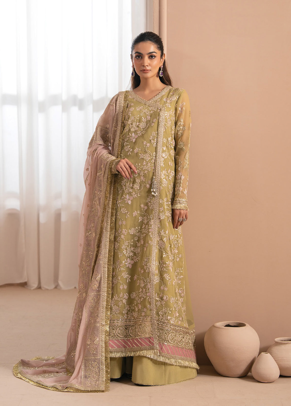 Zaeva By Xenia Formal Embroidered Chiffon 3 Piece Unstitched Suit XE26ZF D-03 NIVVI Zaeva By Xenia Formal Embroidered Chiffon 3 Piece Unstitched Suit XE26ZF D-03 NIVVI