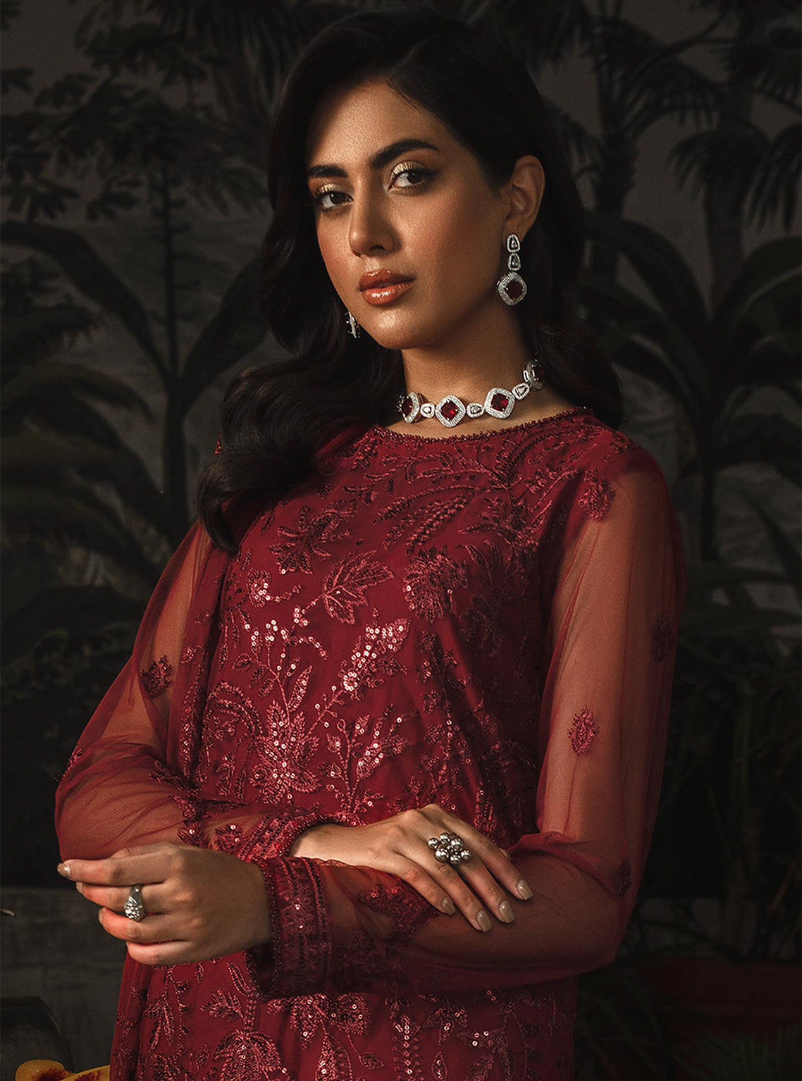 La Rosella By Zarif Embroidered Net Unstitched 3 Piece Suit - 01 La Rosella By Zarif Embroidered Net Unstitched 3 Piece Suit - 01