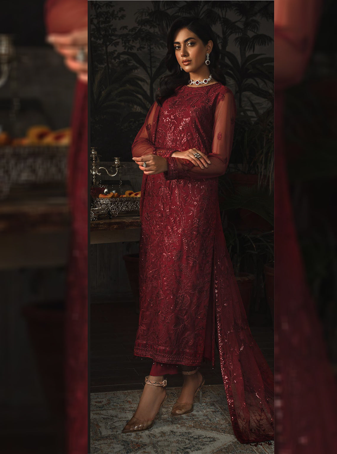 La Rosella By Zarif Embroidered Net Unstitched 3 Piece Suit - 01 La Rosella By Zarif Embroidered Net Unstitched 3 Piece Suit - 01