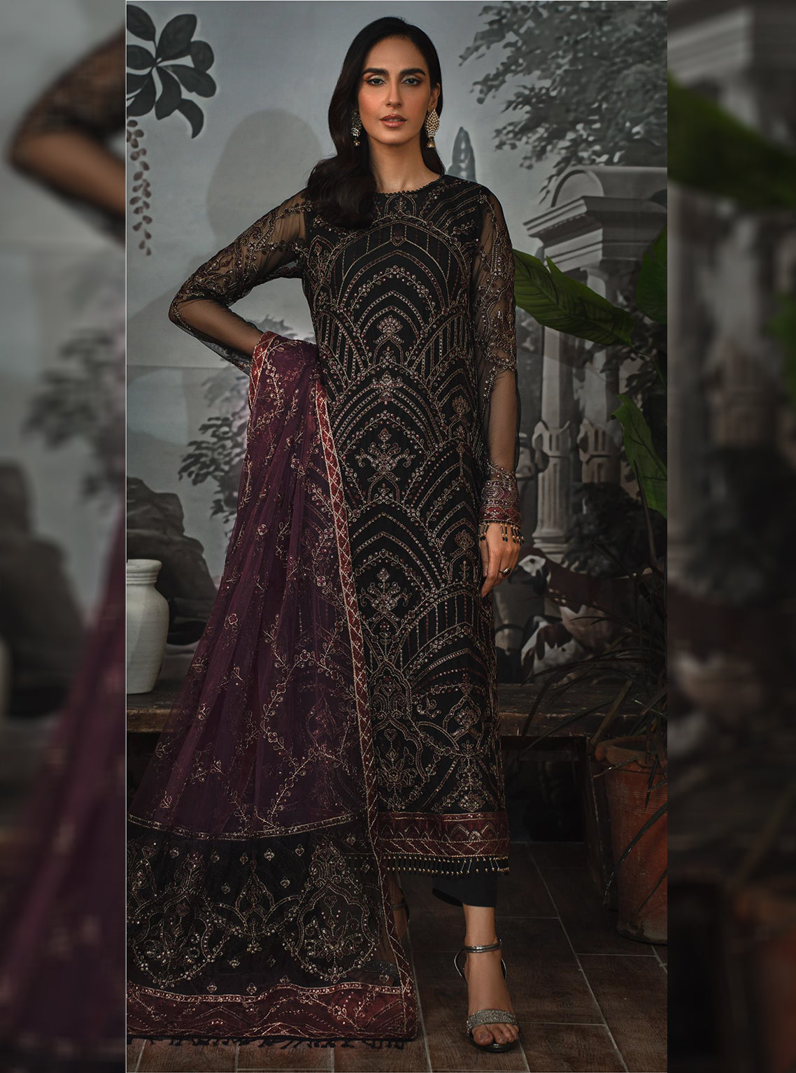 La Rosella By Zarif Embroidered Net Unstitched 3 Piece Suit - 04 La Rosella By Zarif Embroidered Net Unstitched 3 Piece Suit - 04